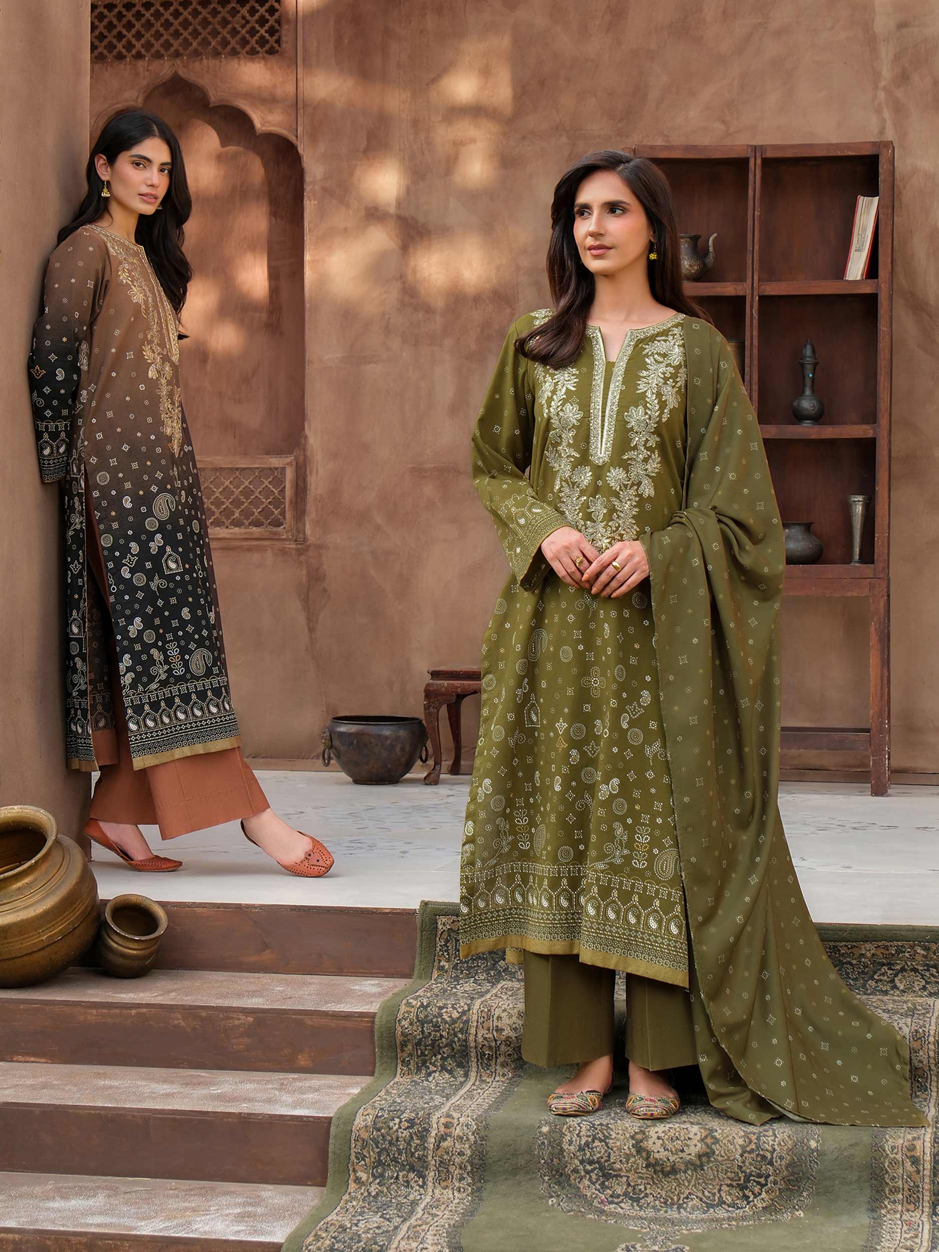 3 Piece Khaddar Suit-Embroidered (Unstitched) - Image 8