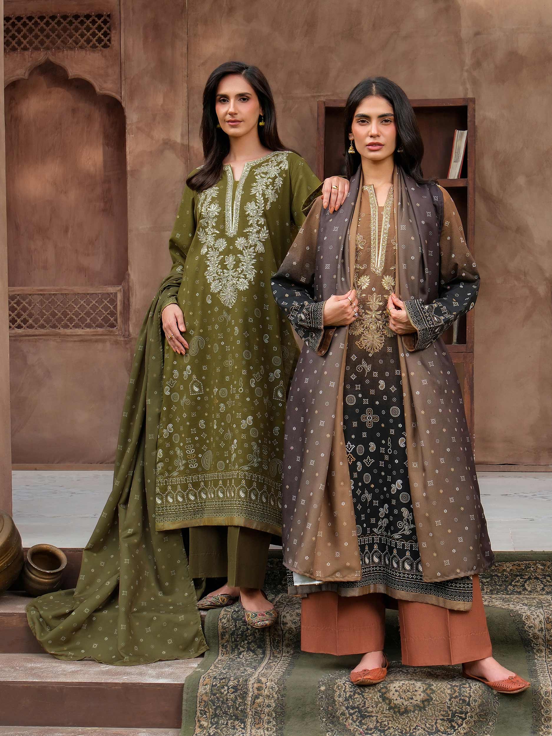 3 Piece Khaddar Suit-Embroidered (Unstitched) - Image 9