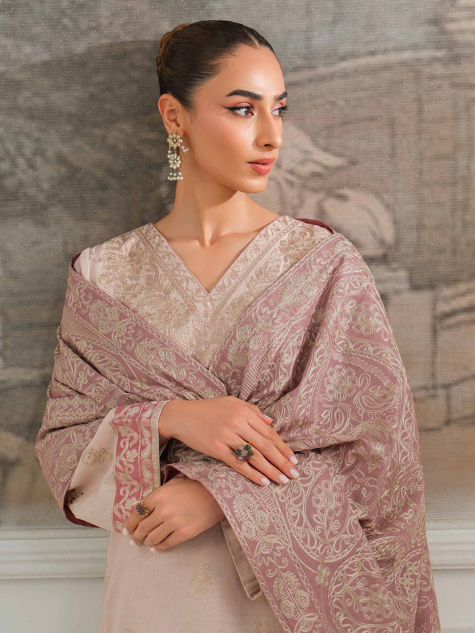 3 Piece Khaddar Suit-Embroidered (Unstitched) - Image 6