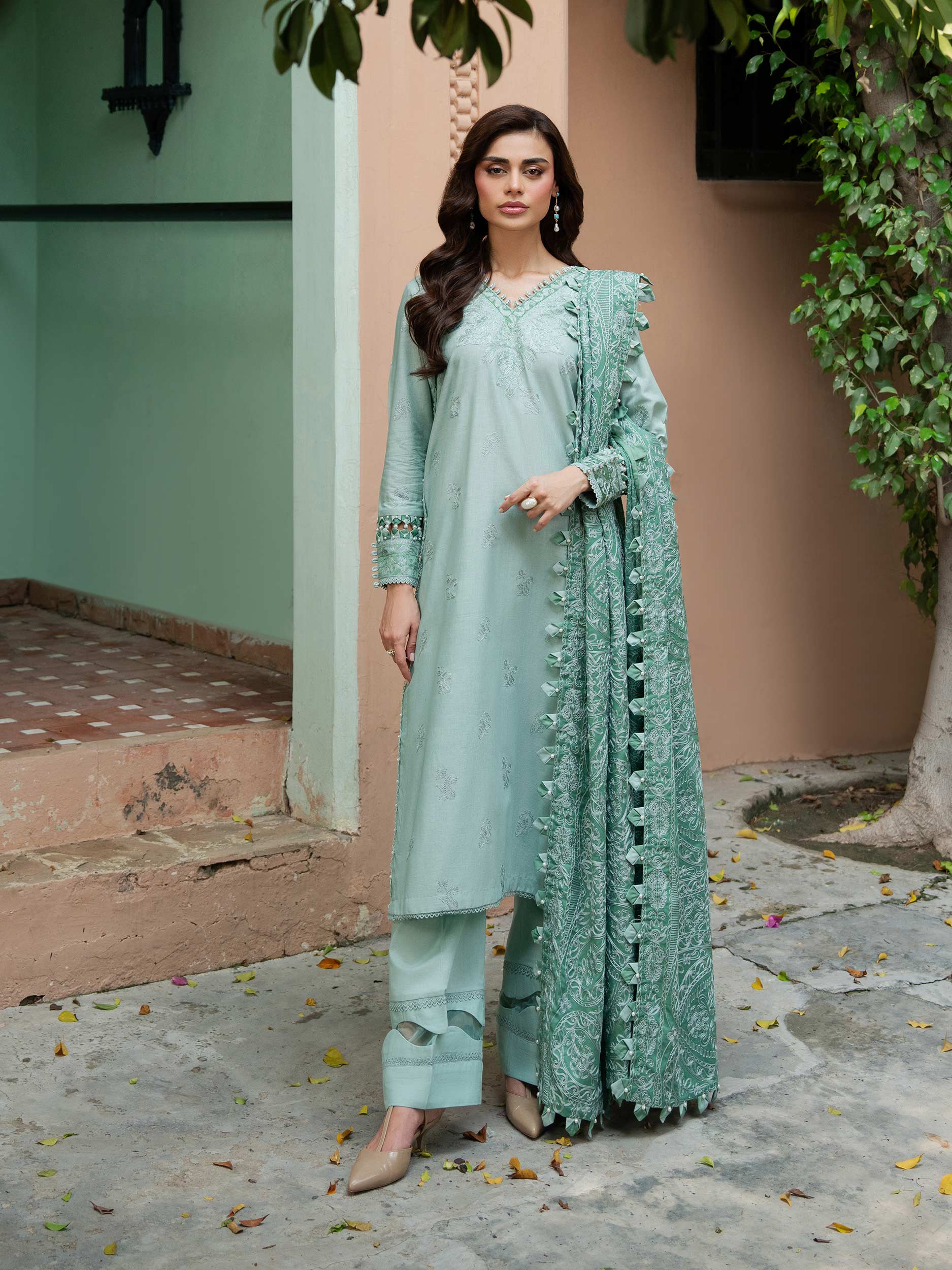 3 Piece Khaddar Suit-Embroidered (Unstitched) - Image 10
