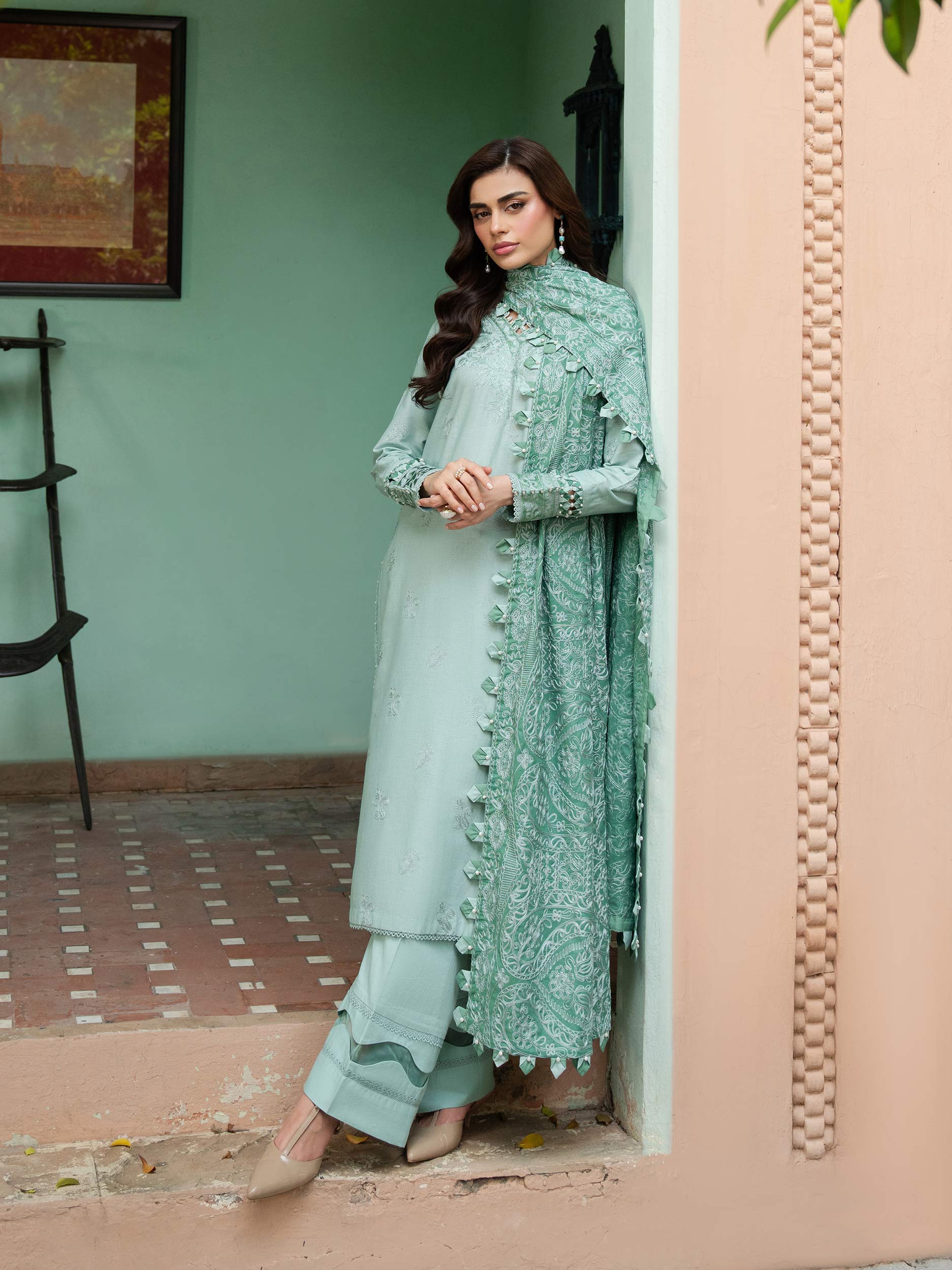 3 Piece Khaddar Suit-Embroidered (Unstitched) - Image 4
