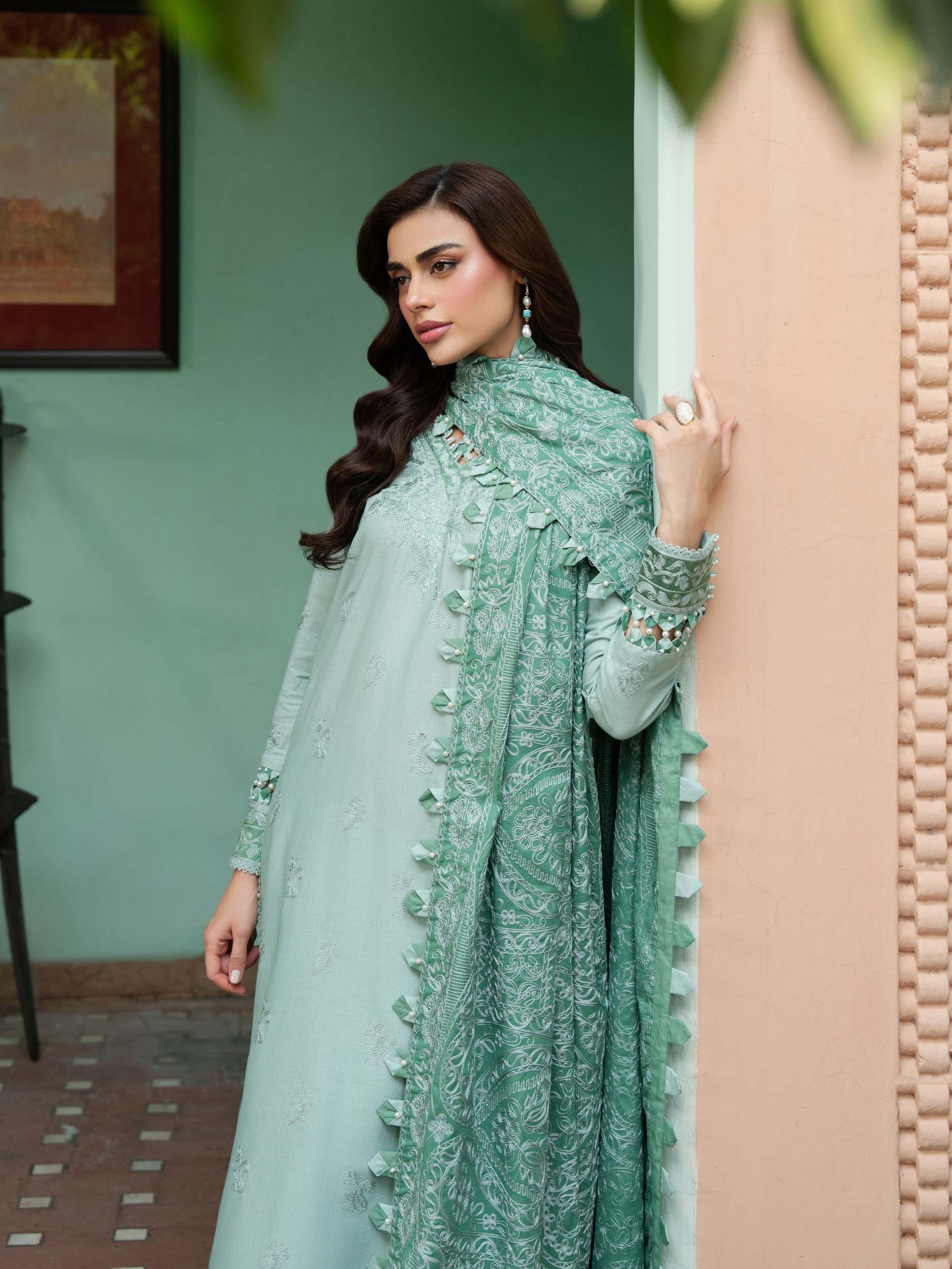 3 Piece Khaddar Suit-Embroidered (Unstitched) - Image 5
