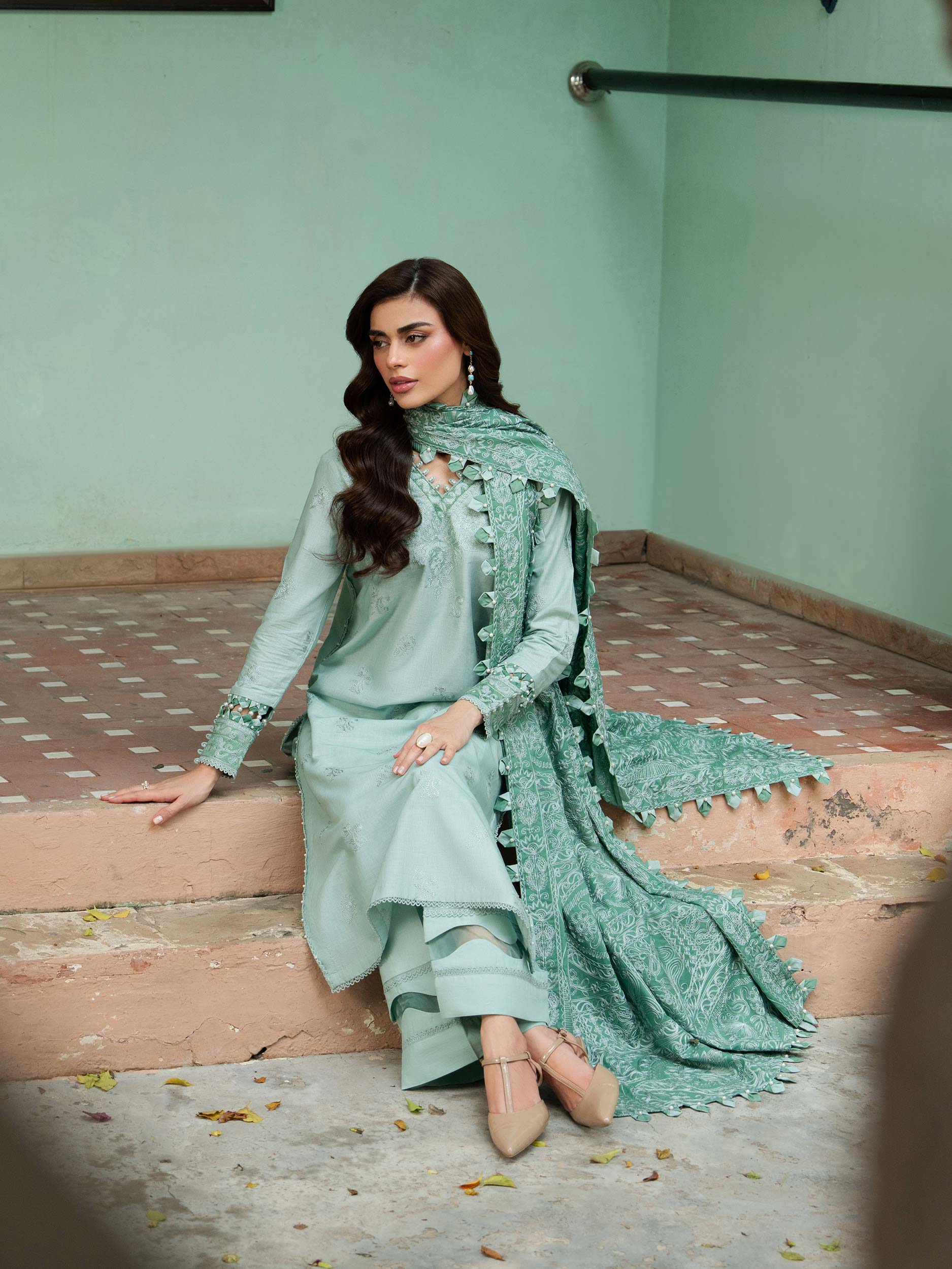 3 Piece Khaddar Suit-Embroidered (Unstitched) - Image 6