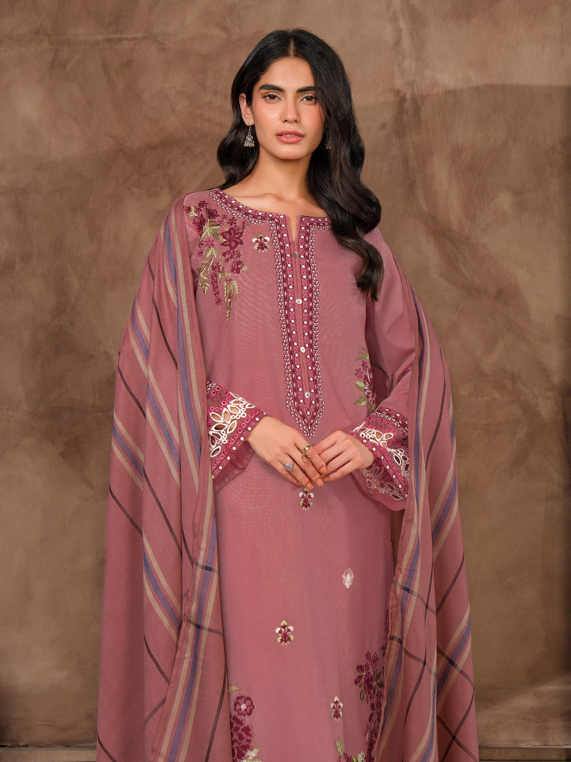 3 Piece Khaddar Suit-Embroidered (Unstitched) - Image 2