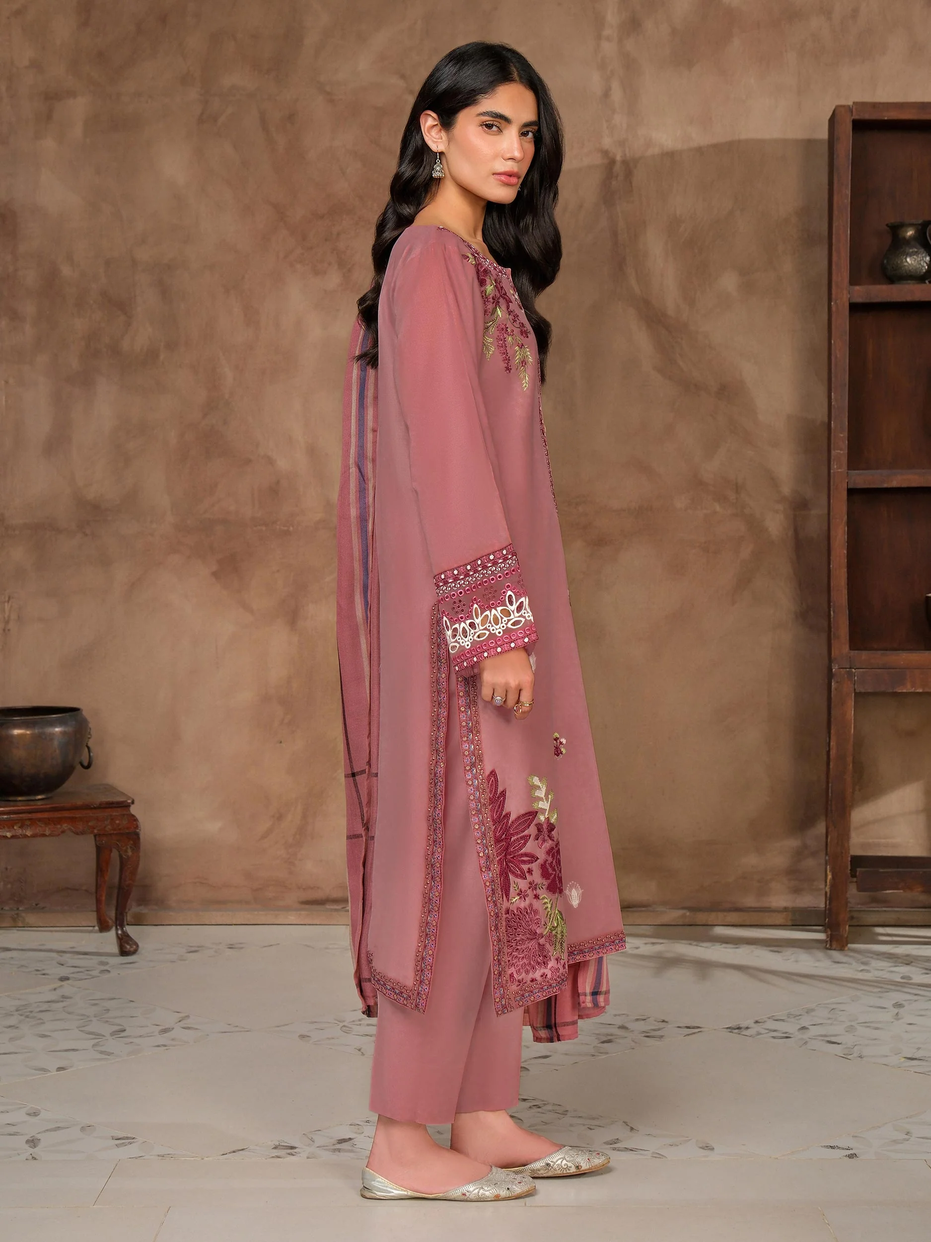 3 Piece Khaddar Suit-Embroidered (Unstitched) - Image 3