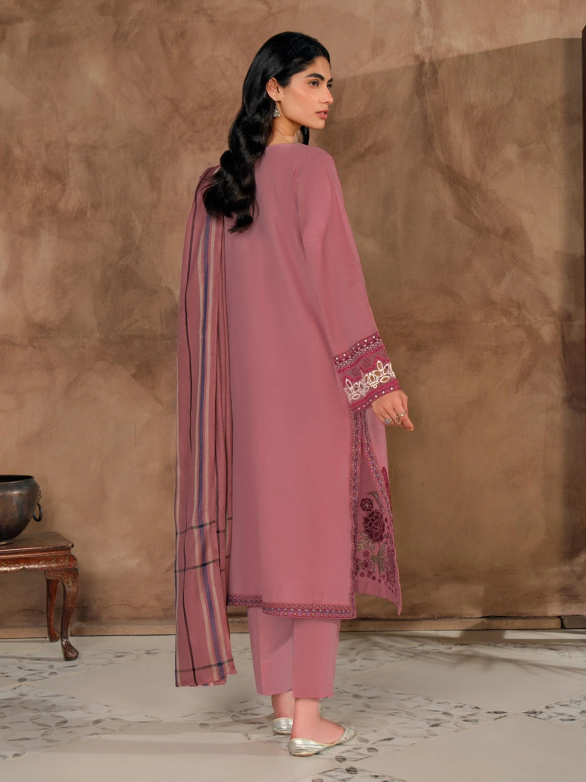 3 Piece Khaddar Suit-Embroidered (Unstitched) - Image 4