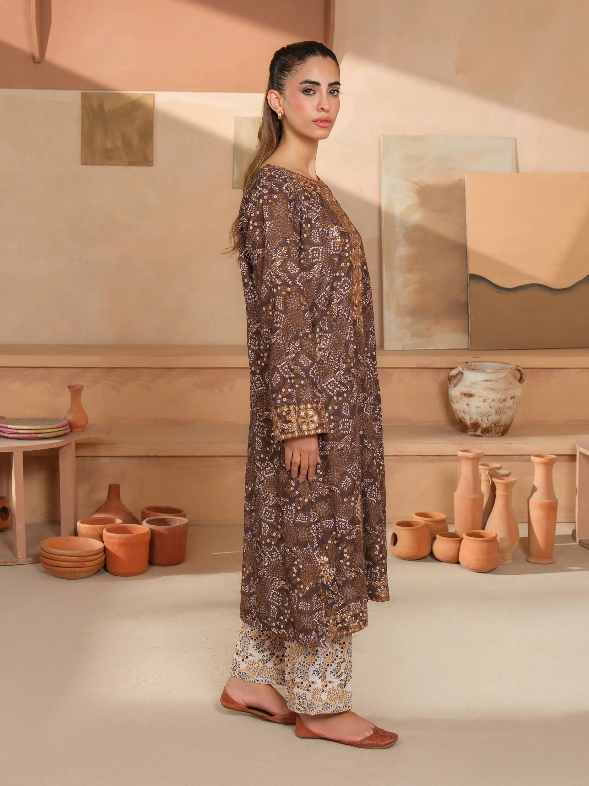 2 Piece Khaddar Suit-Embroidered (Unstitched) - Image 4