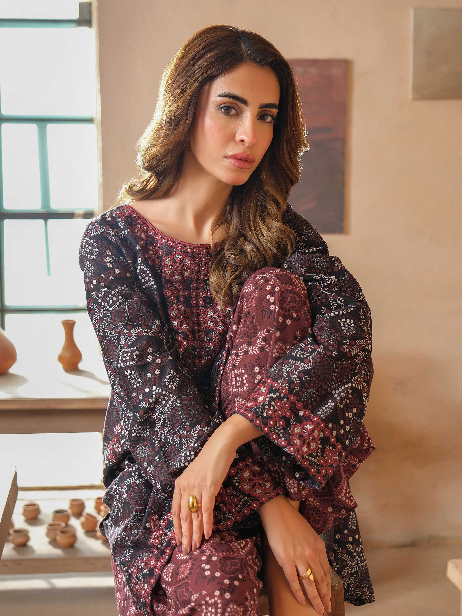 2 Piece Khaddar Suit-Embroidered (Unstitched) - Image 2