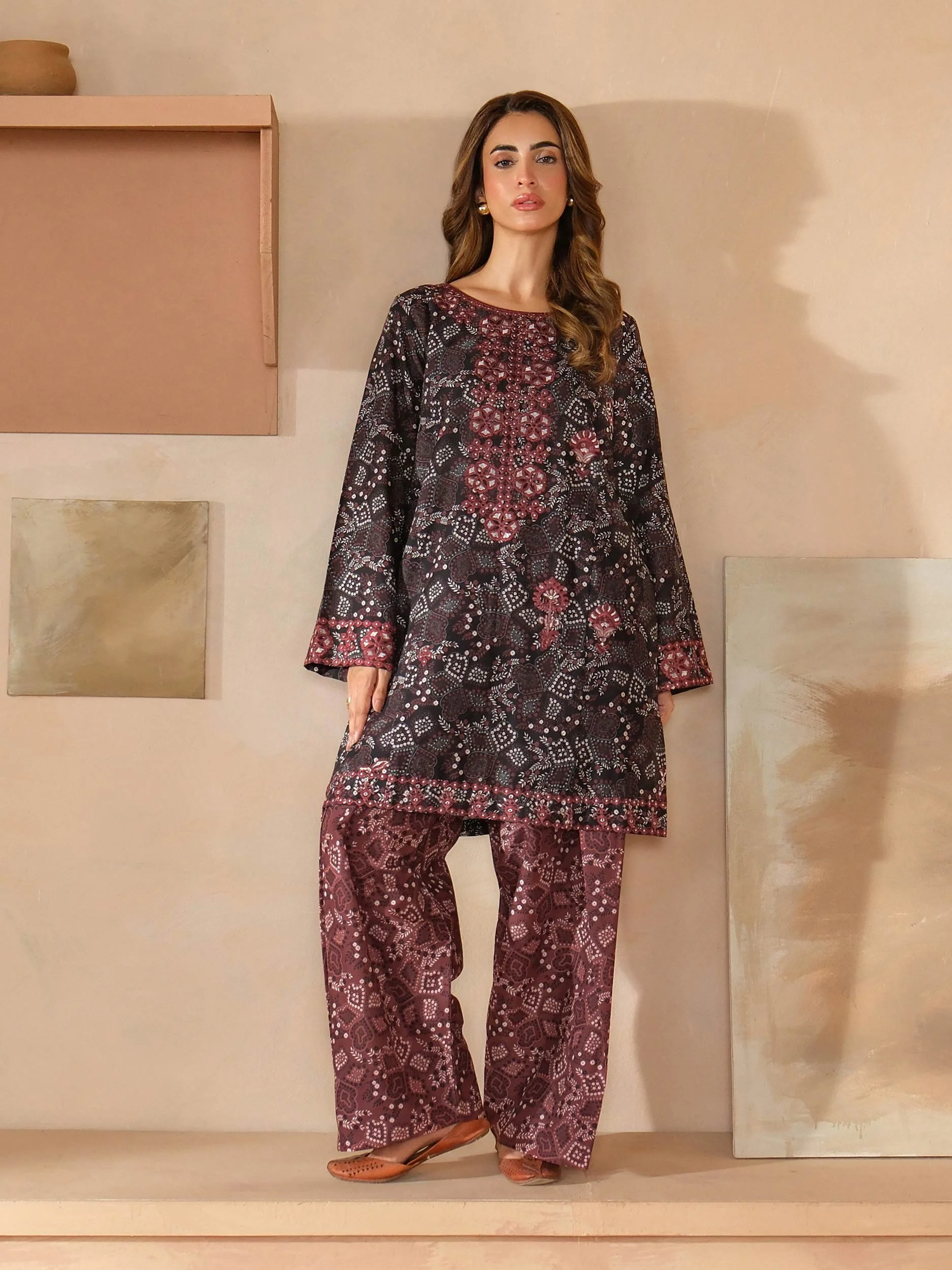 2 Piece Khaddar Suit-Embroidered (Unstitched) - Image 3
