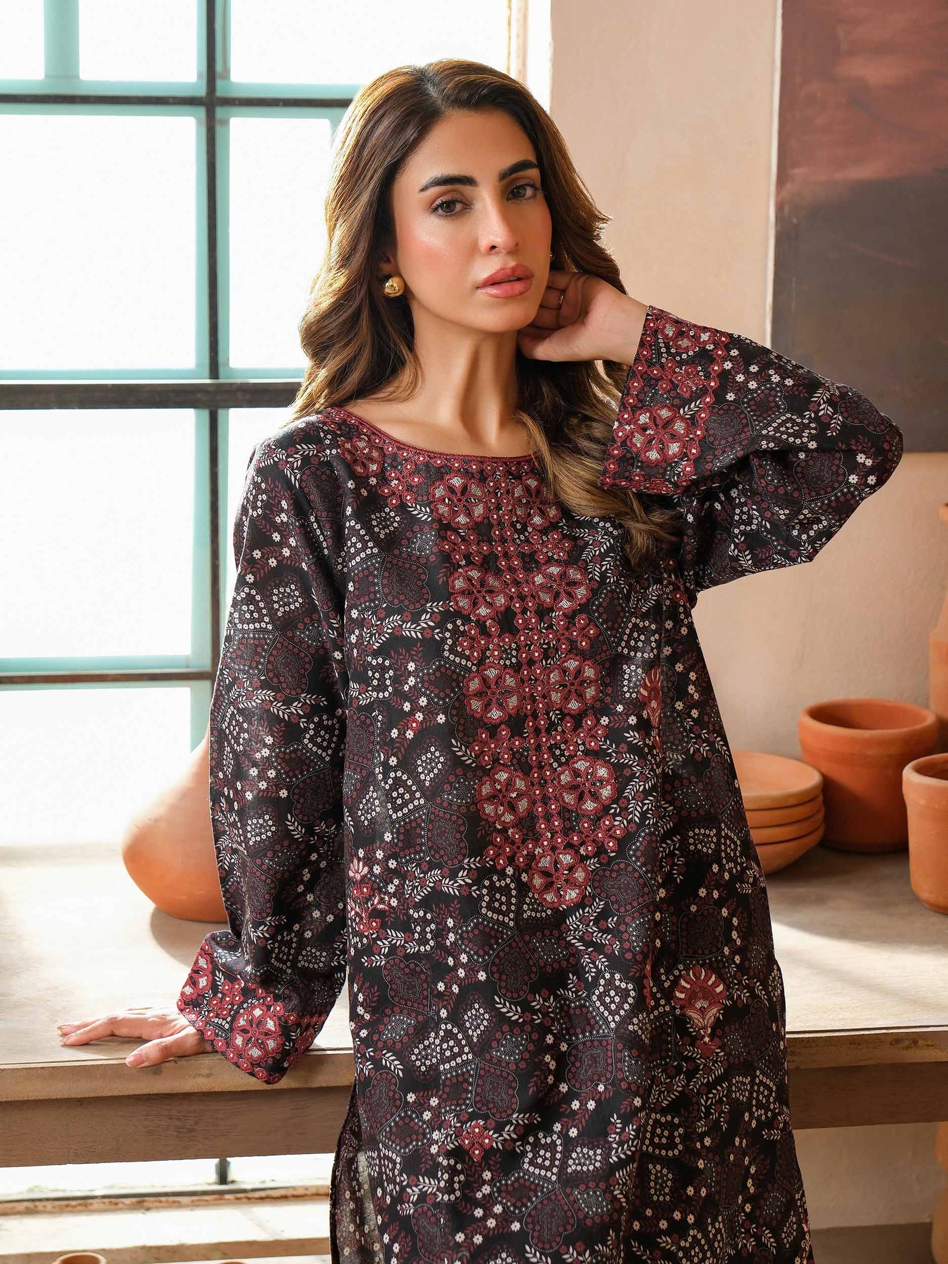 2 Piece Khaddar Suit-Embroidered (Unstitched) - Image 7