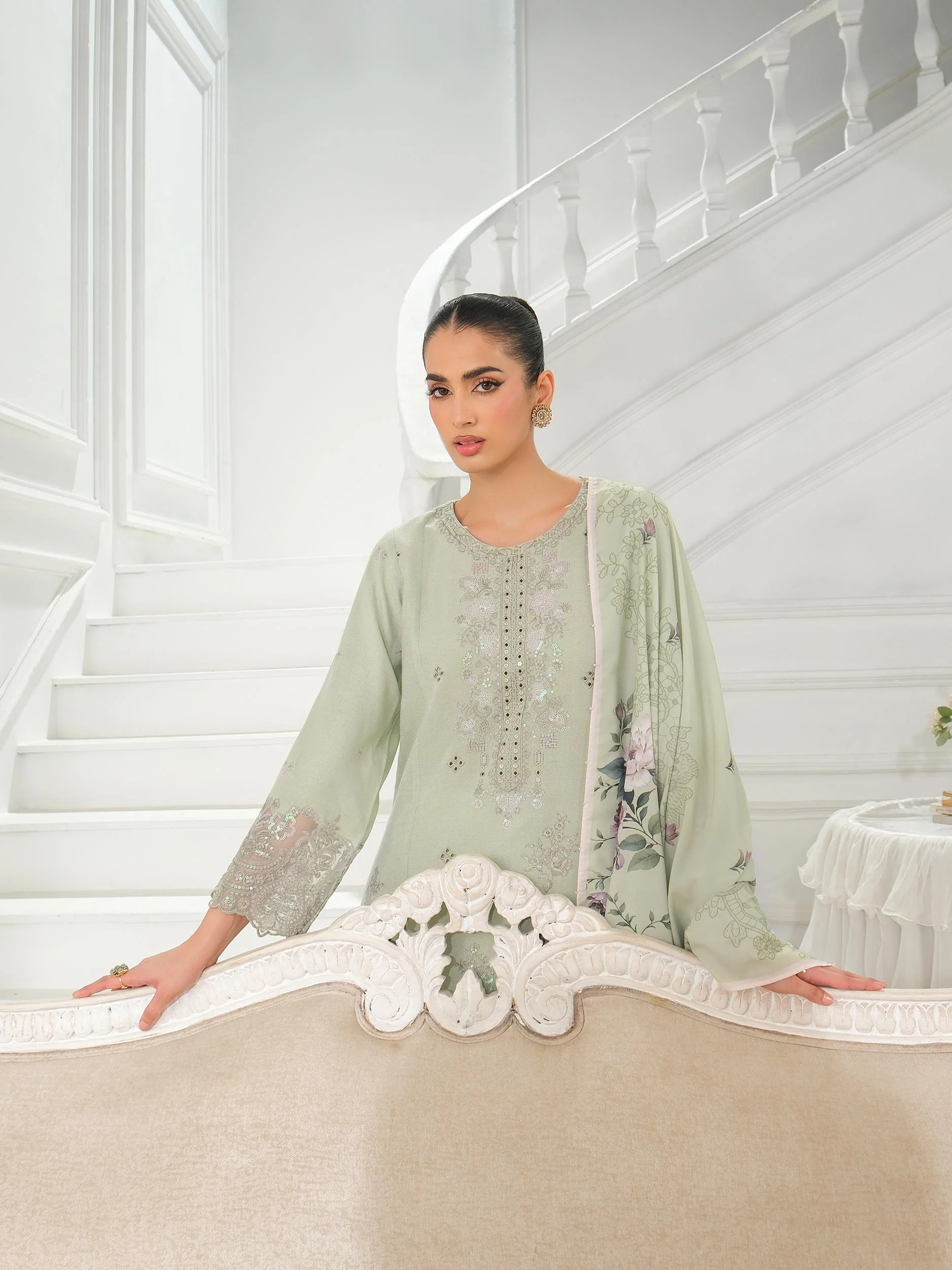 3 Piece Karandi Suit-Embroidered (Unstitched) - Image 6