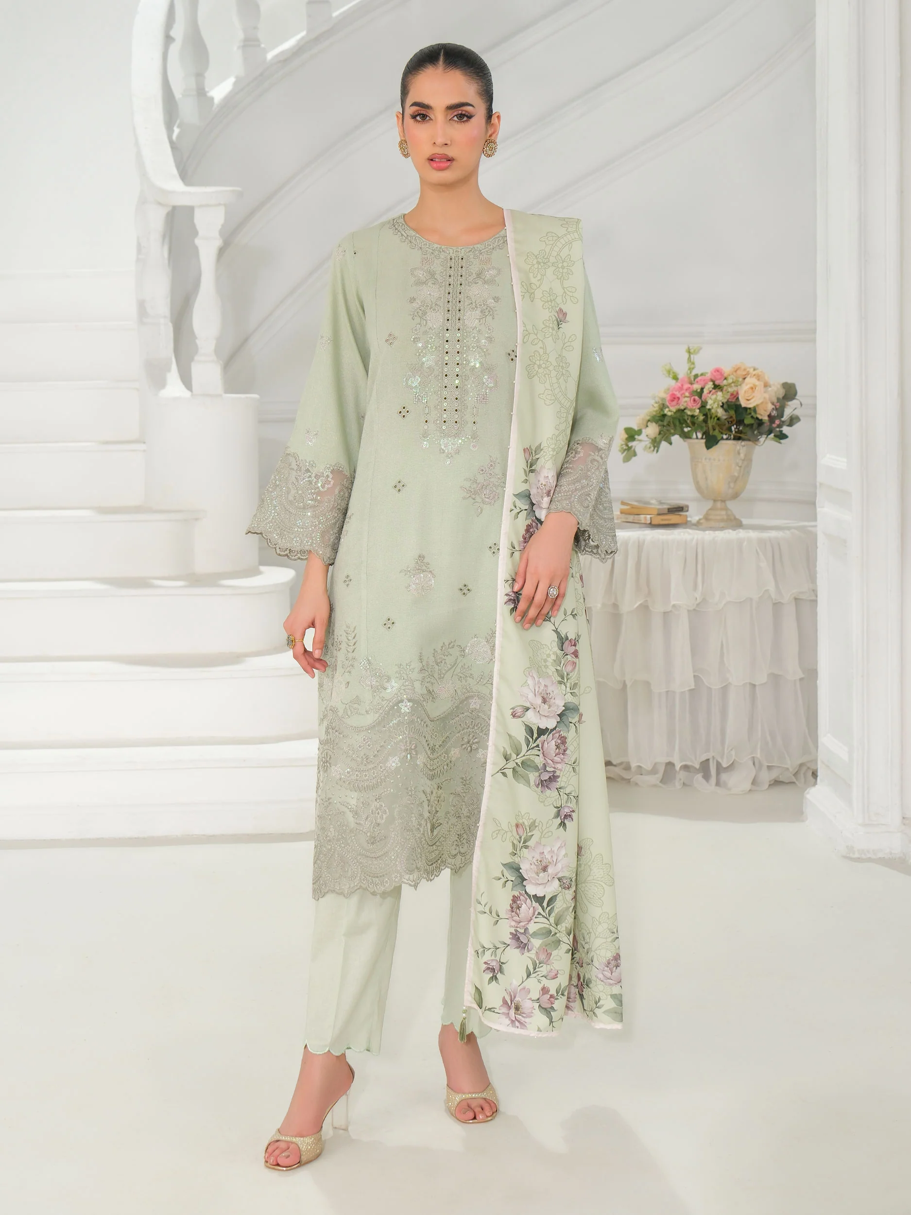3 Piece Karandi Suit-Embroidered (Unstitched) - Image 7