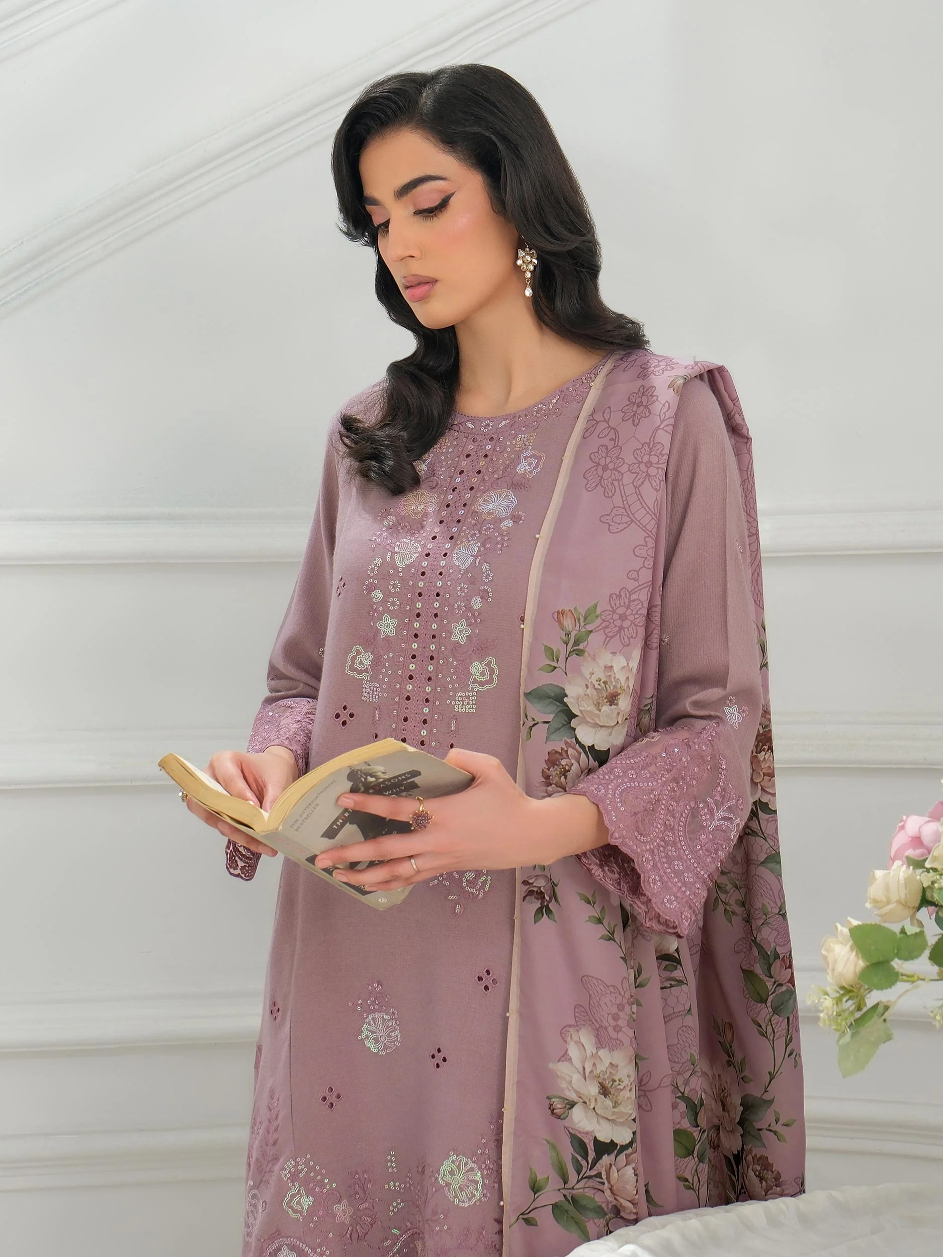 3 Piece Karandi Suit-Embroidered (Unstitched) - Image 2