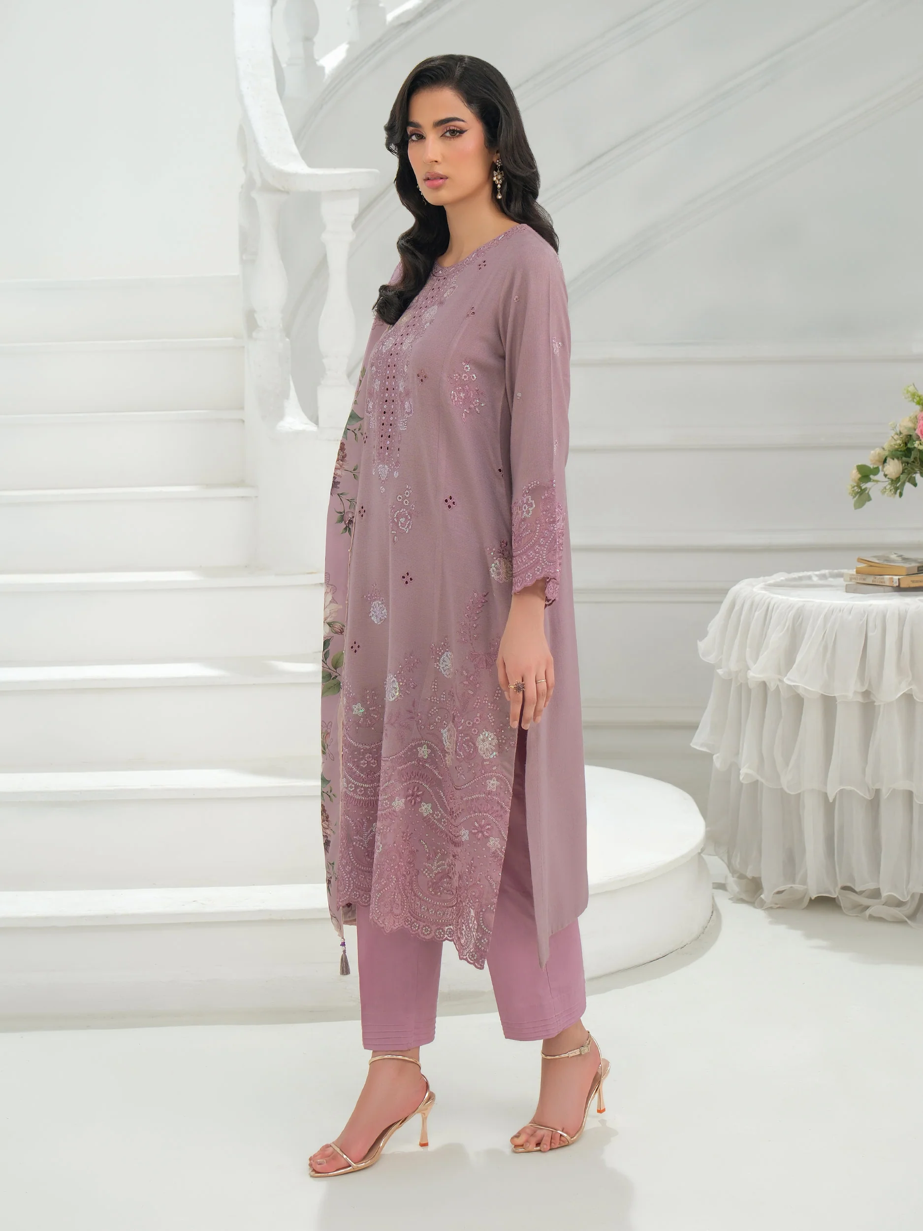 3 Piece Karandi Suit-Embroidered (Unstitched) - Image 4