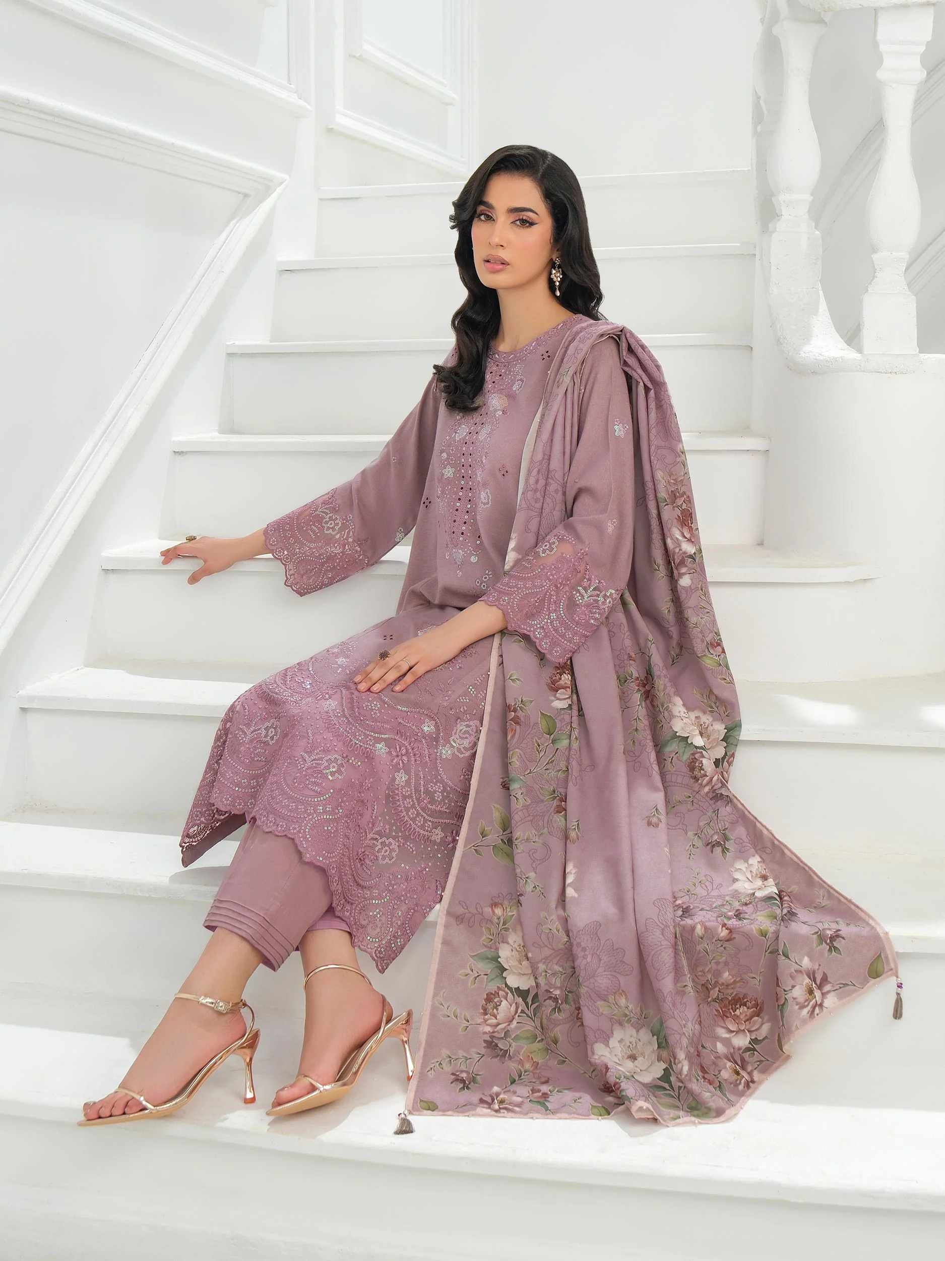 3 Piece Karandi Suit-Embroidered (Unstitched) - Image 6