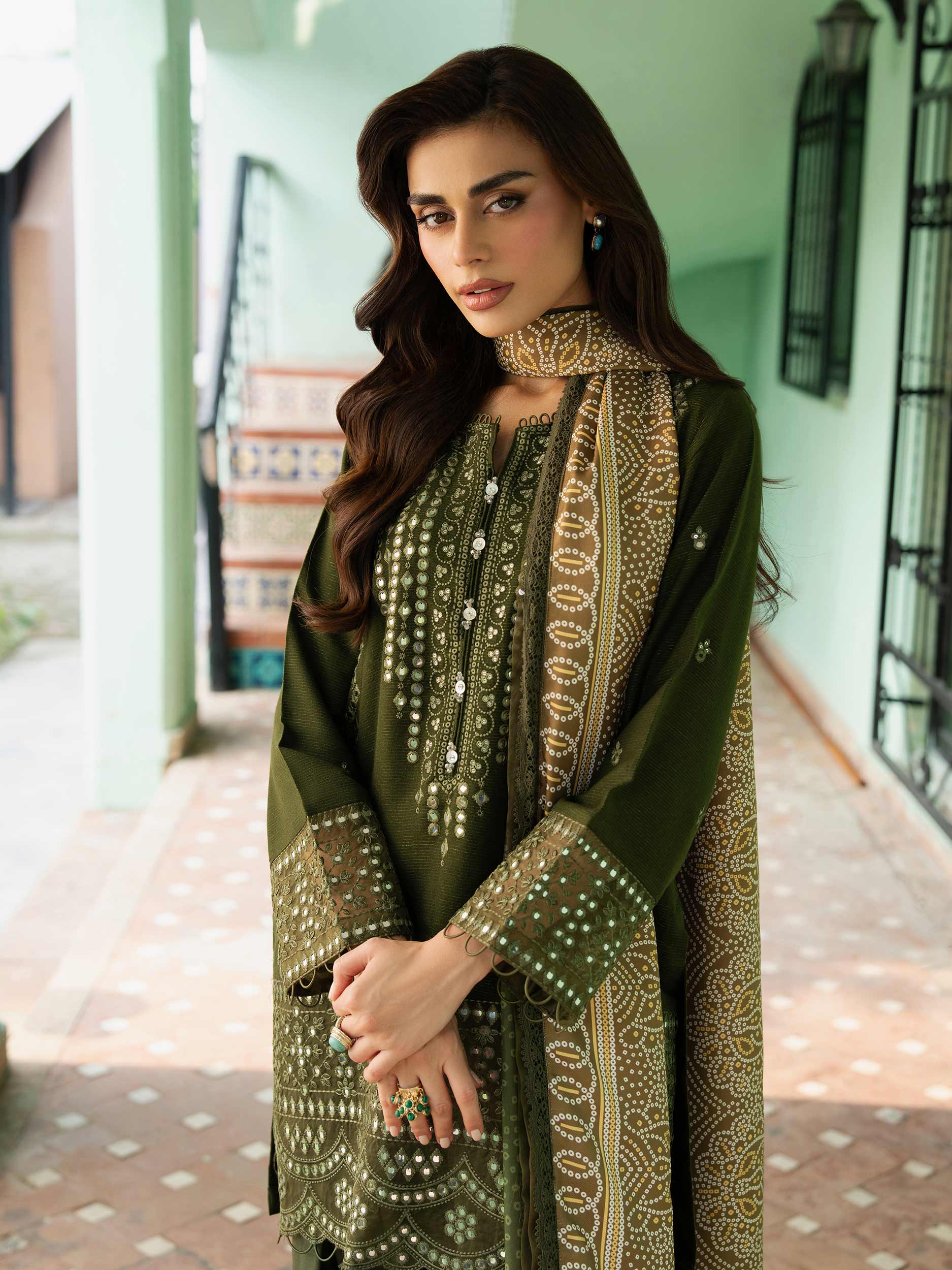3 Piece Karandi Suit-Embroidered (Unstitched) - Image 7