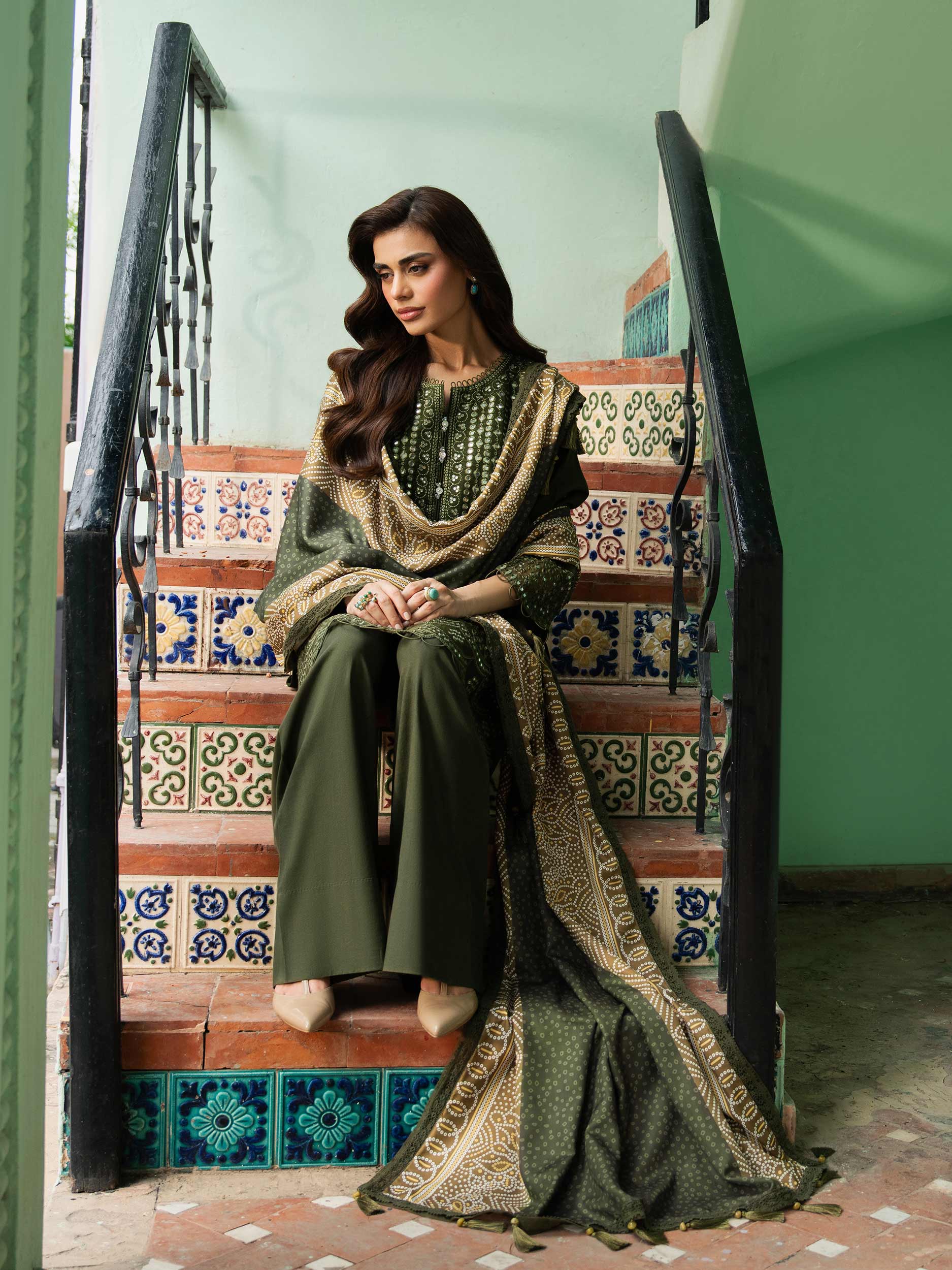 3 Piece Karandi Suit-Embroidered (Unstitched) - Image 9