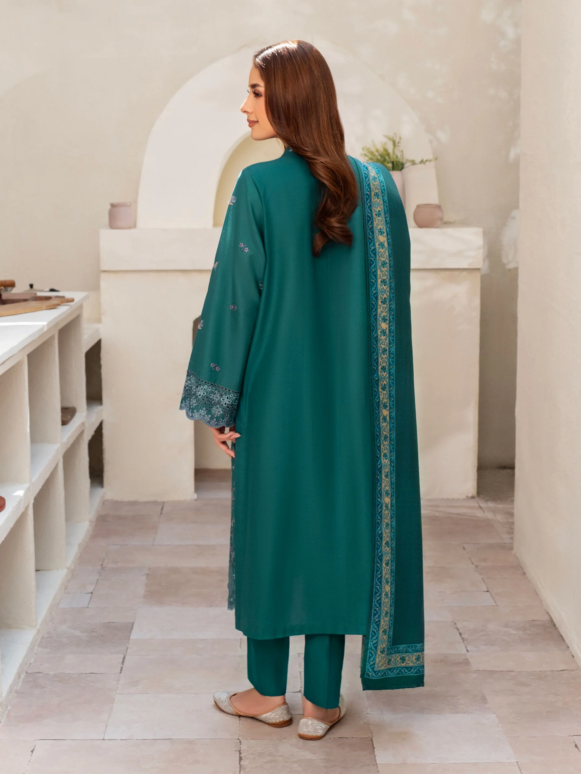 3 Piece Khaddar Suit-Embroidered (Unstitched) - Image 4