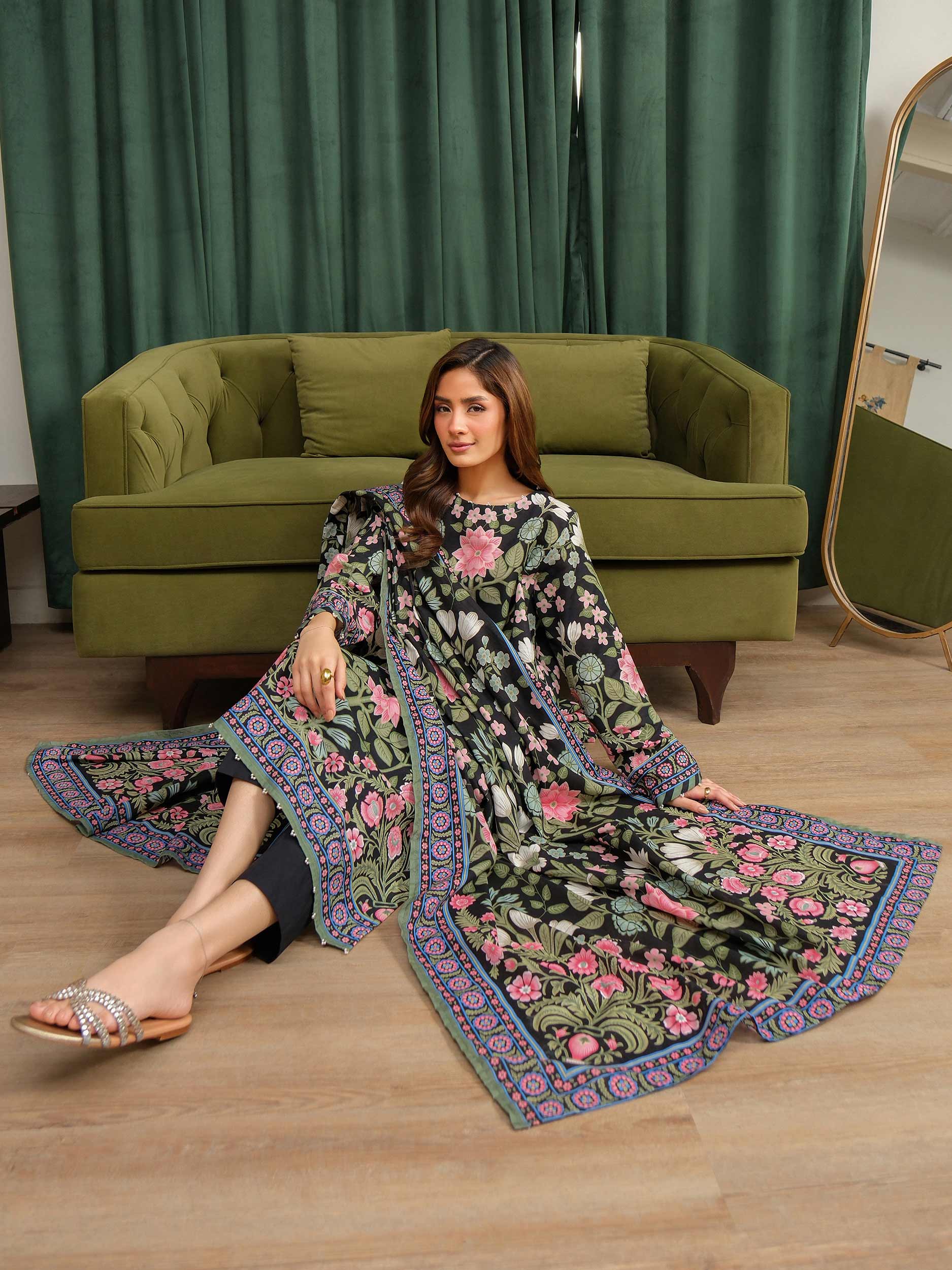 2 Piece Khaddar Suit-Printed (Unstitched) - Image 6