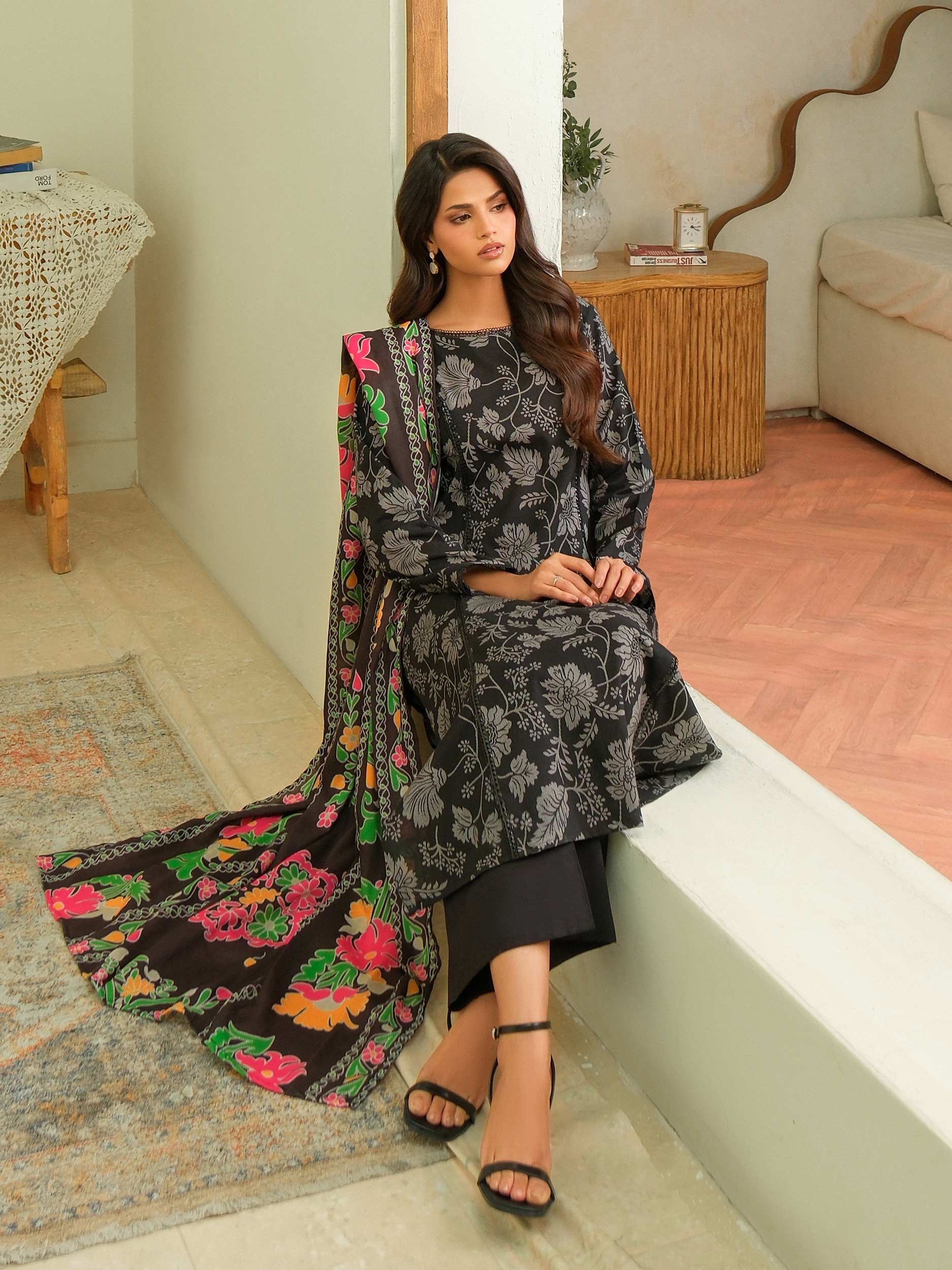 2 Piece Khaddar Suit-Printed (Unstitched) - Image 6