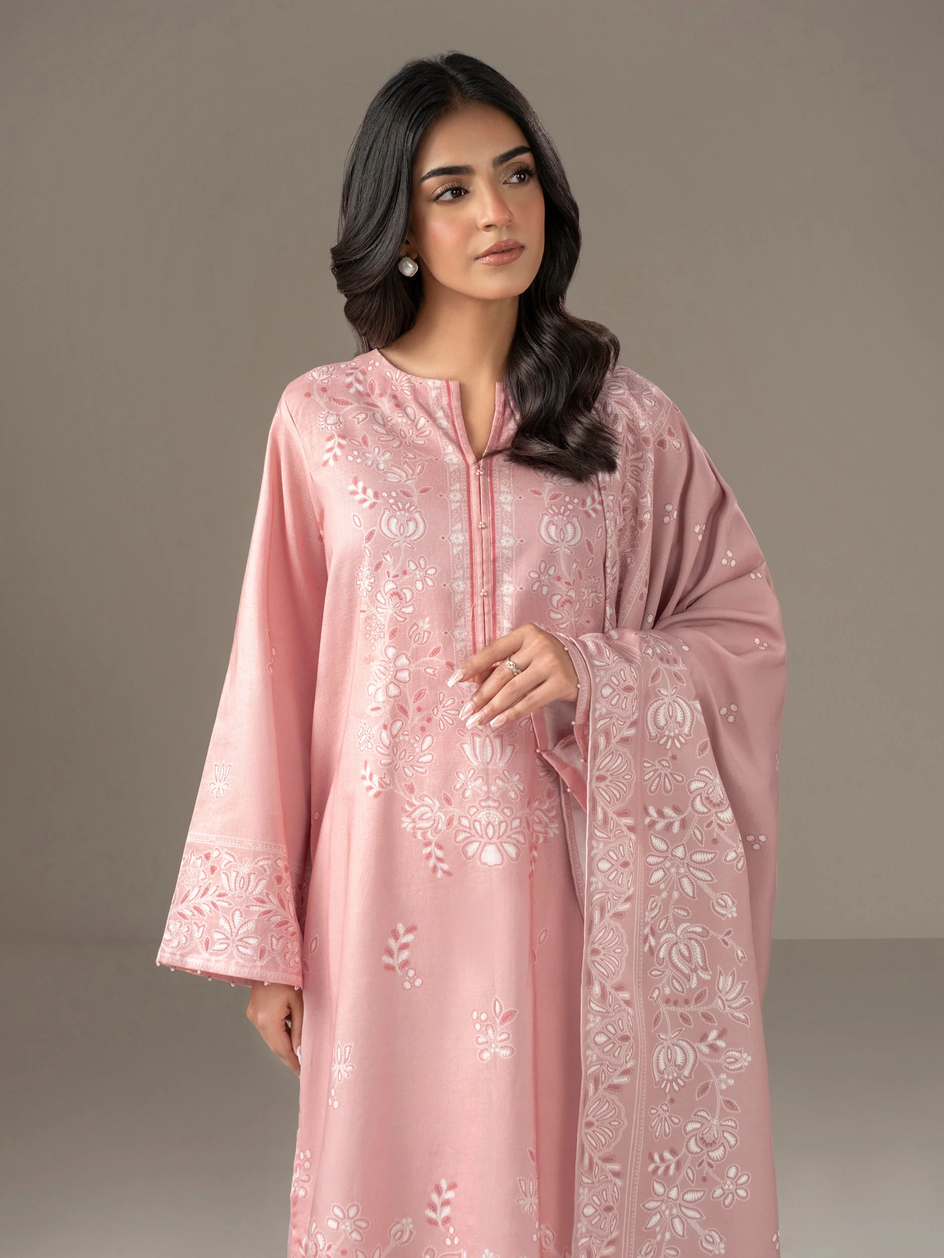 2 Piece Khaddar Suit-Printed (Unstitched) - Image 2