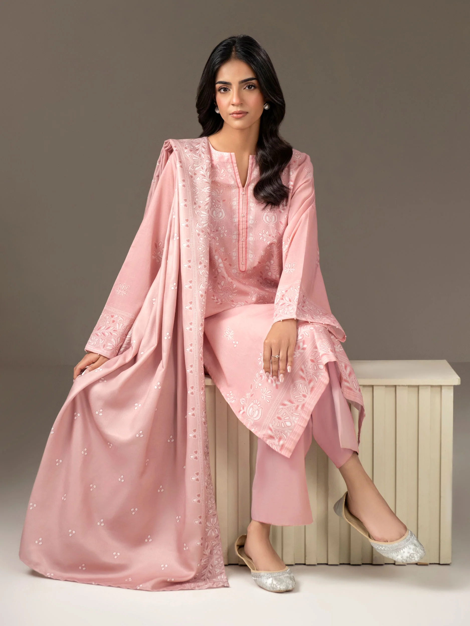 2 Piece Khaddar Suit-Printed (Unstitched) - Image 6