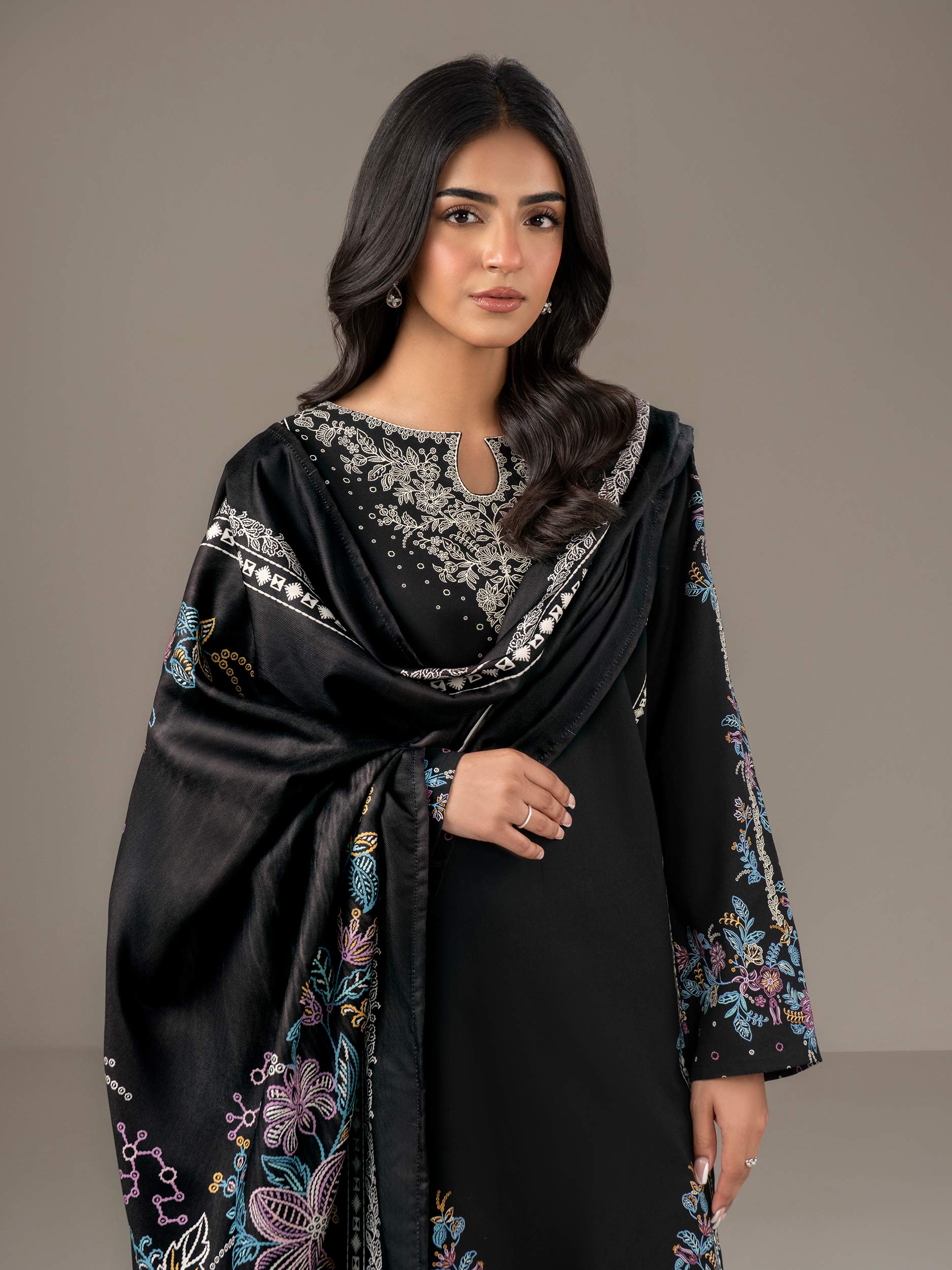 2 Piece Khaddar Suit-Printed (Unstitched) - Image 2