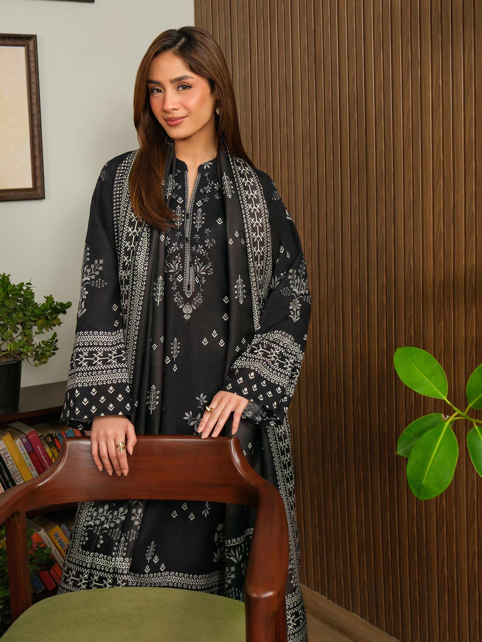 2 Piece Khaddar Suit-Printed (Unstitched) - Image 2