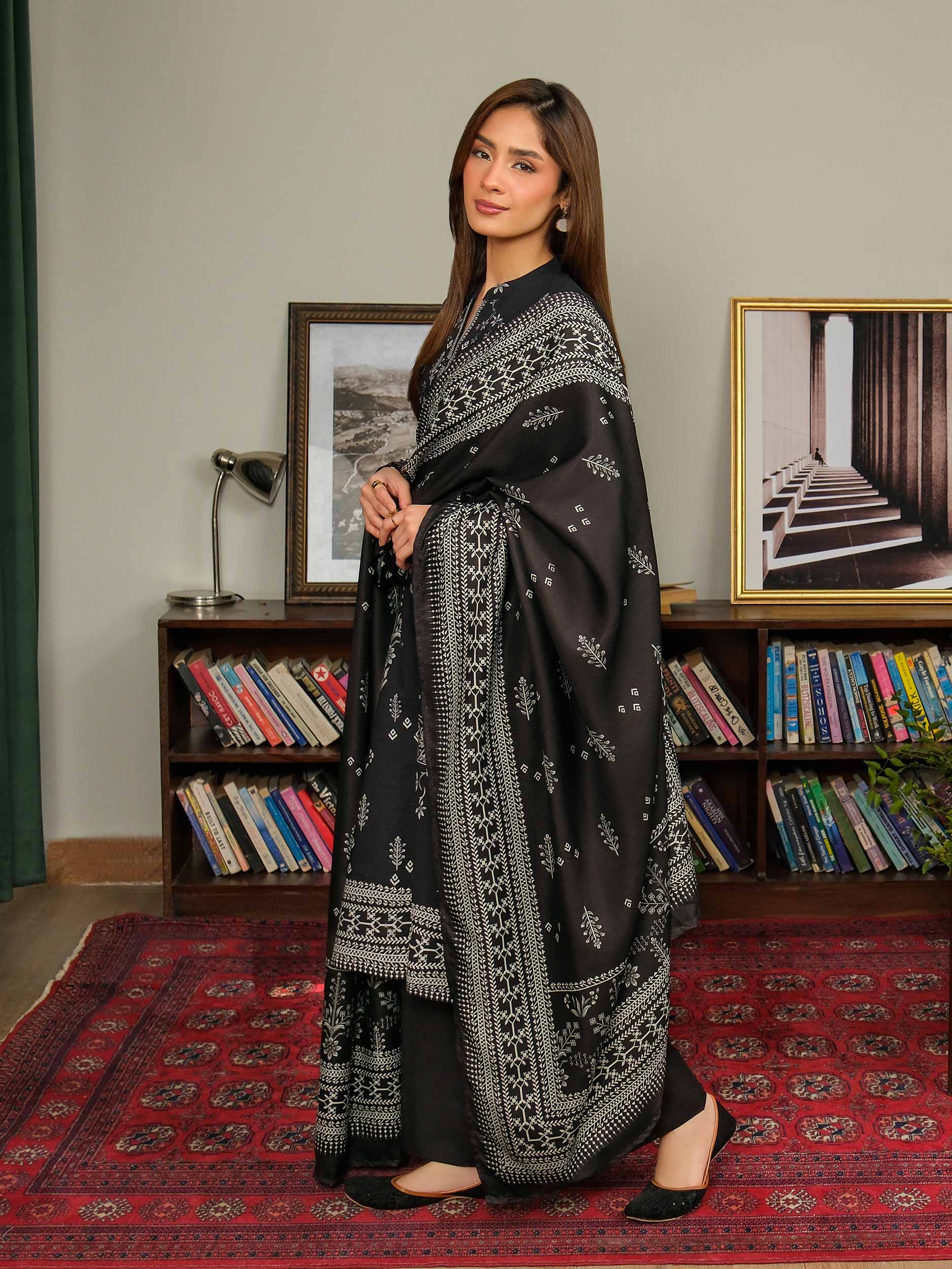 2 Piece Khaddar Suit-Printed (Unstitched) - Image 3