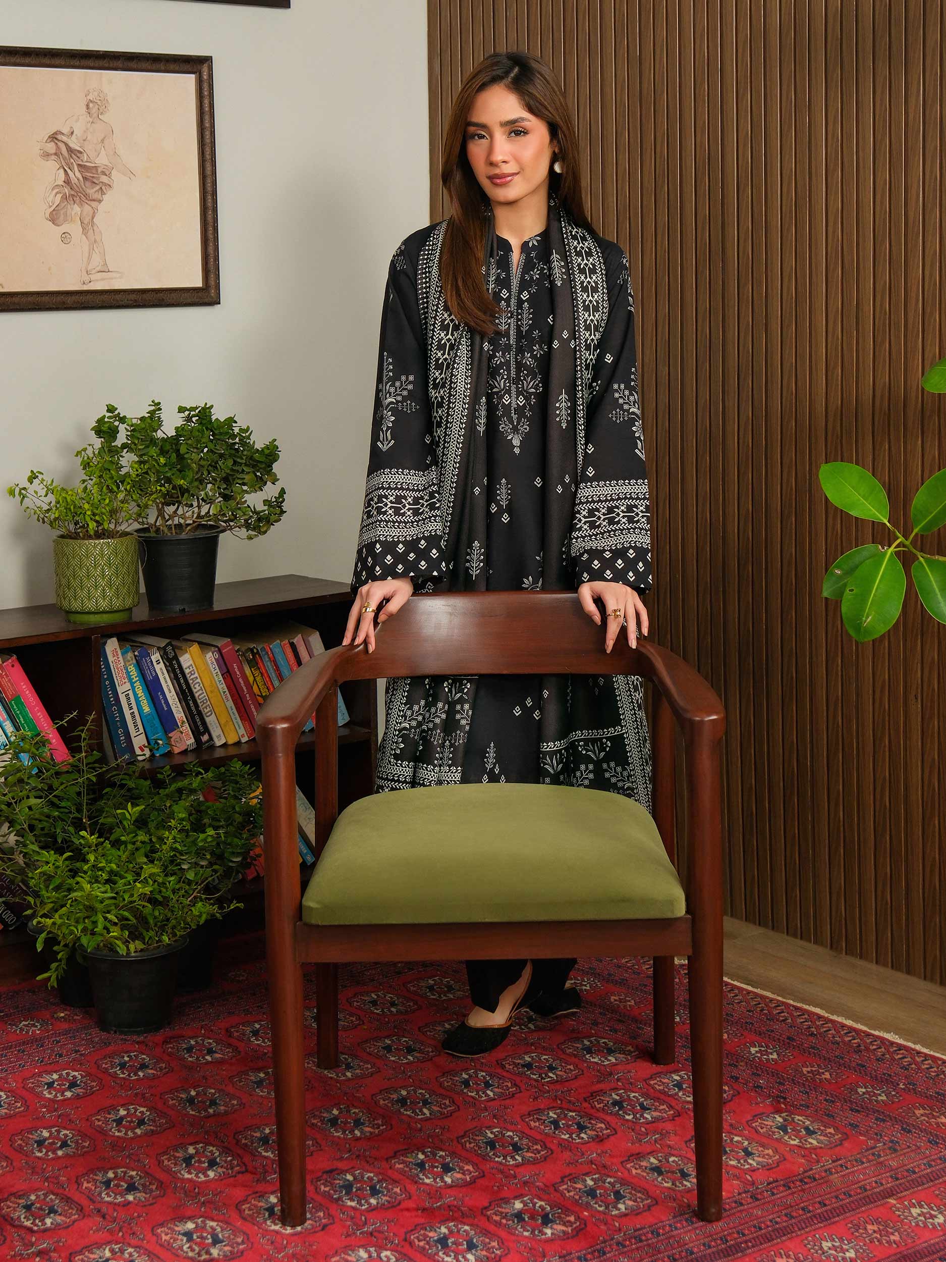 2 Piece Khaddar Suit-Printed (Unstitched) - Image 5