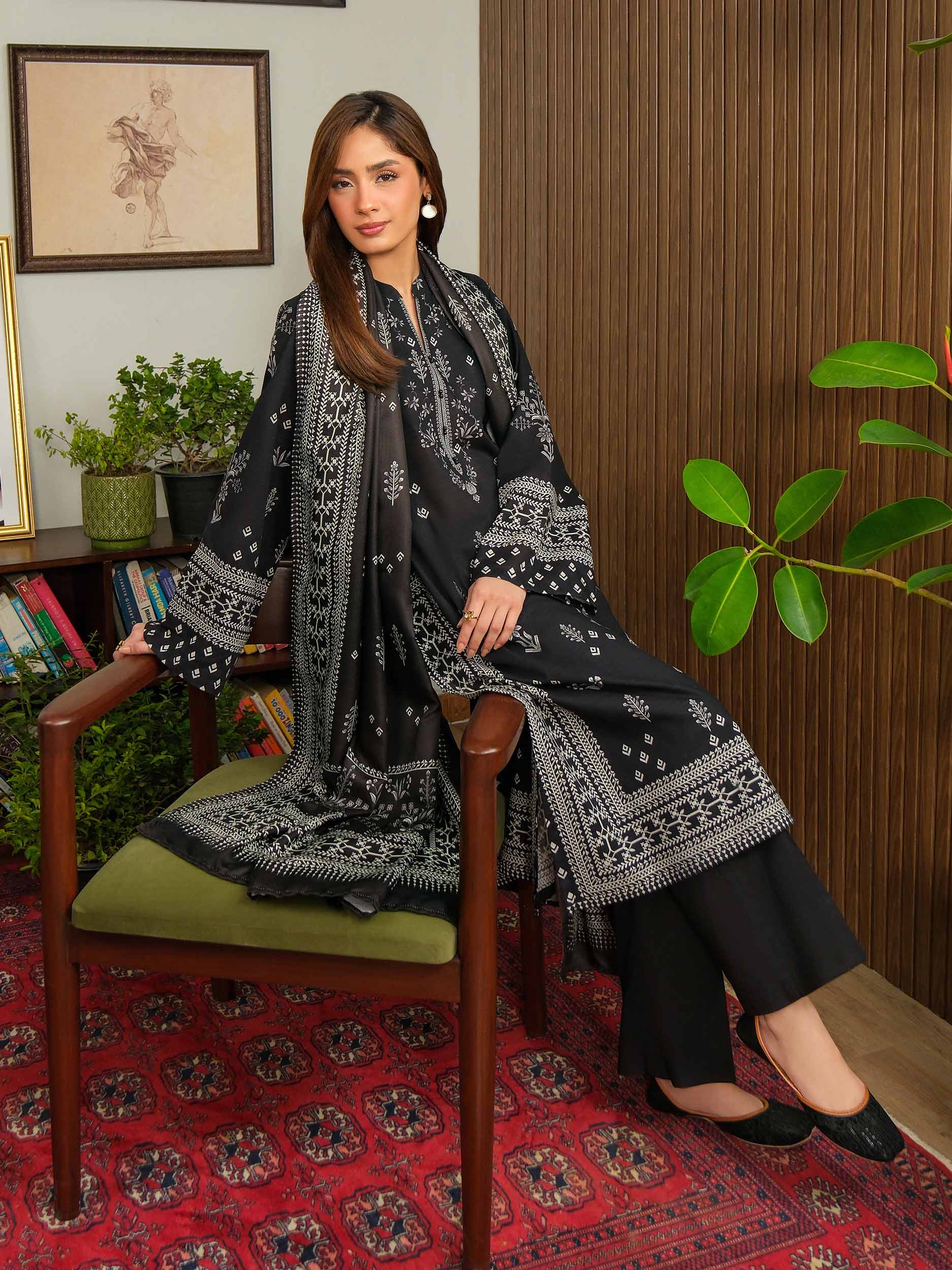 2 Piece Khaddar Suit-Printed (Unstitched) - Image 6