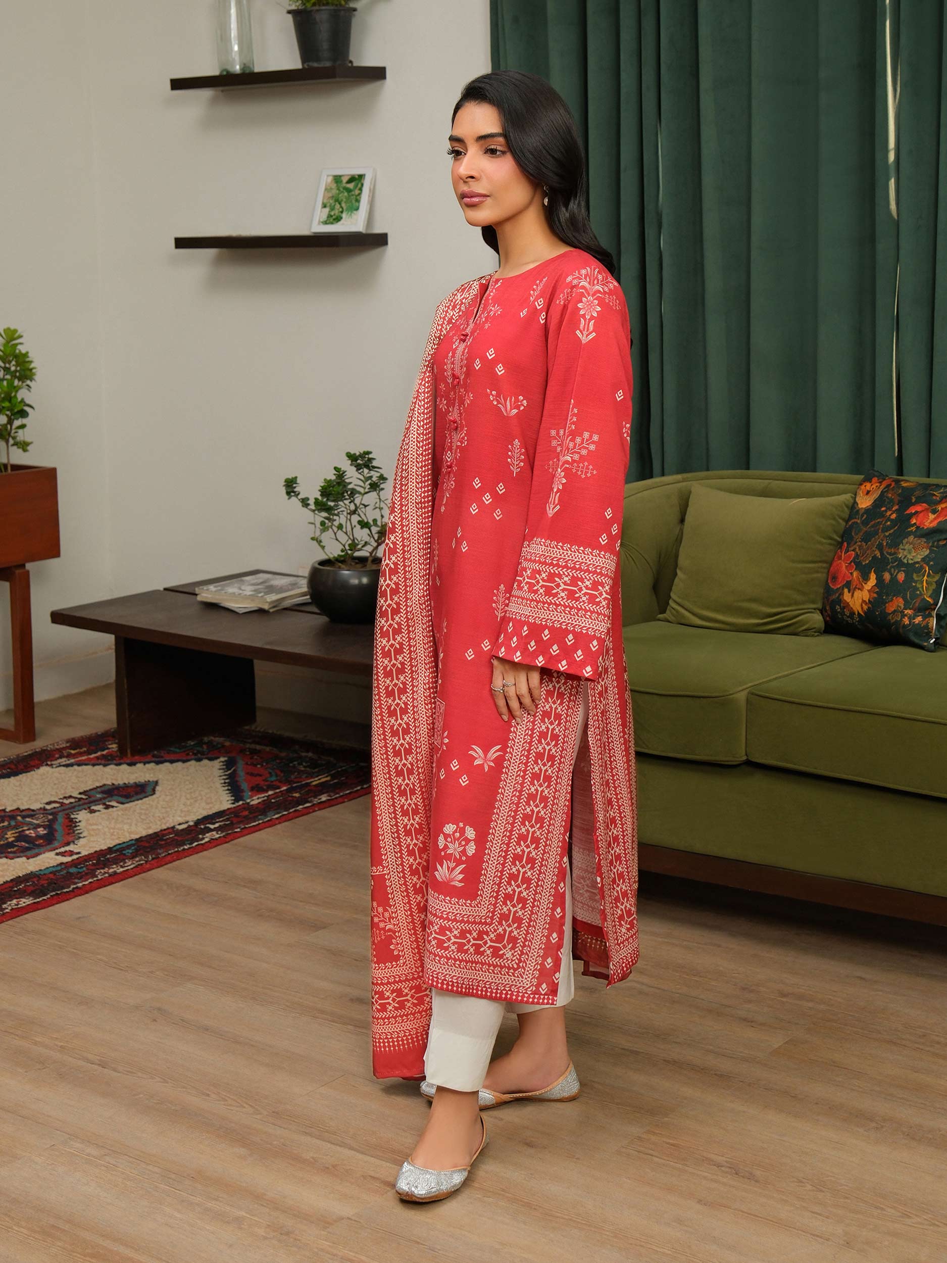 2 Piece Khaddar Suit-Printed (Unstitched) - Image 4