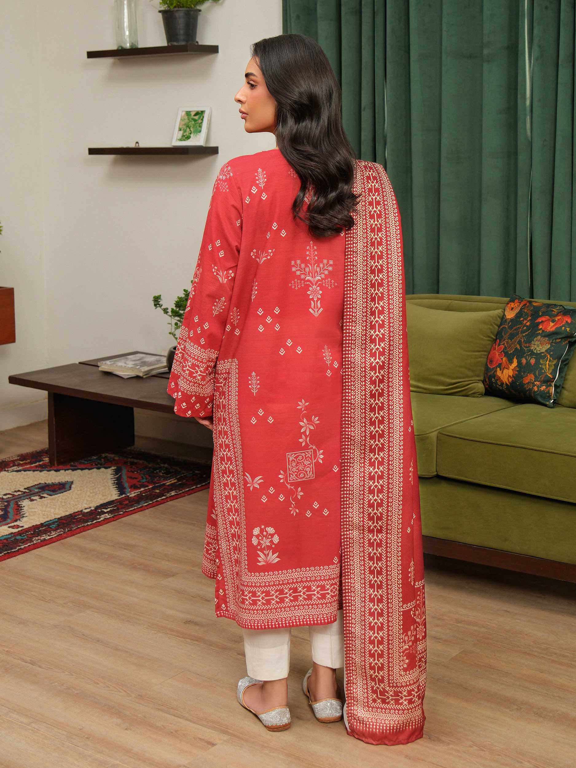 2 Piece Khaddar Suit-Printed (Unstitched) - Image 5