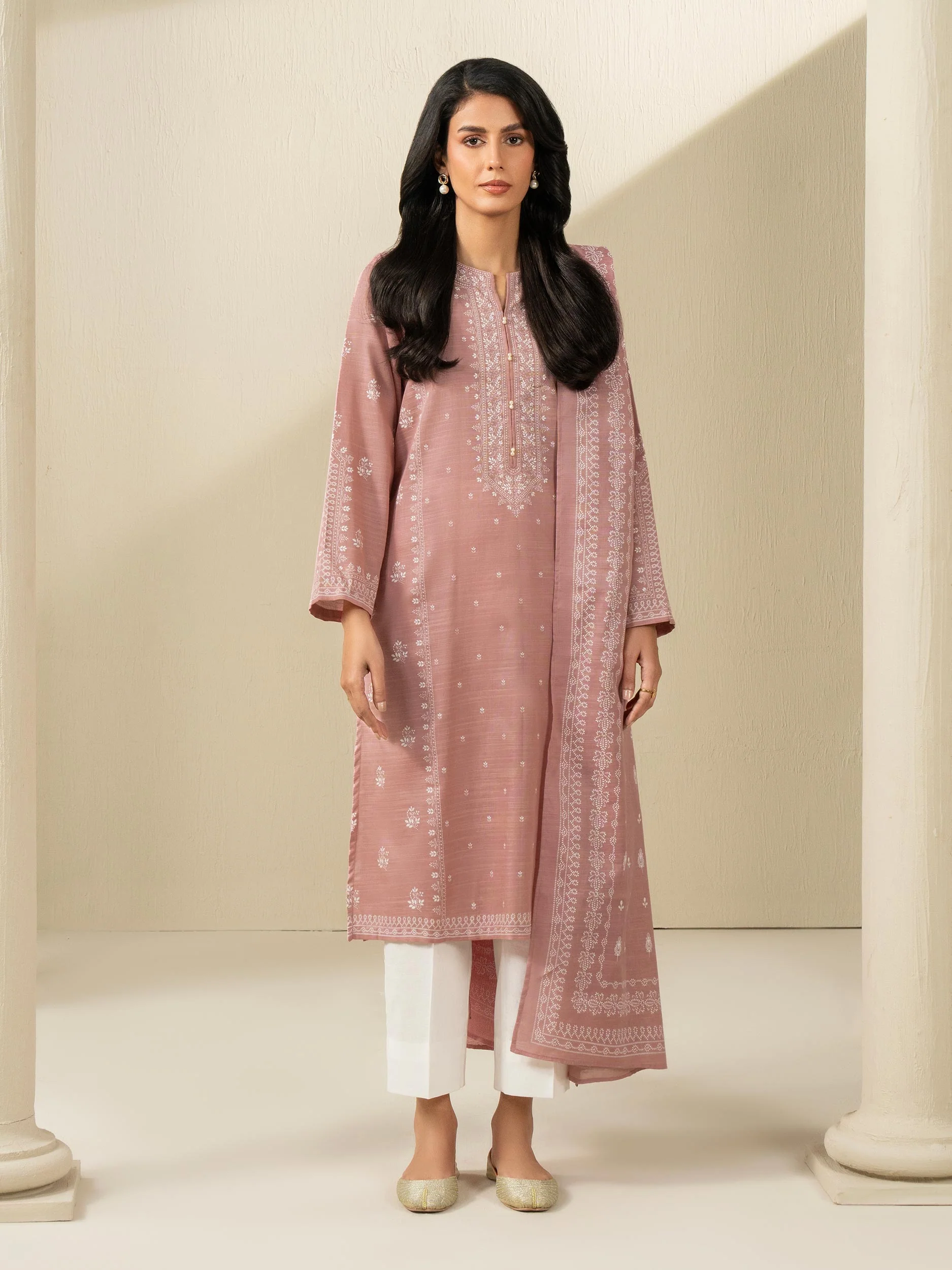 2 Piece Khaddar Suit-Printed (Unstitched) - Image 2