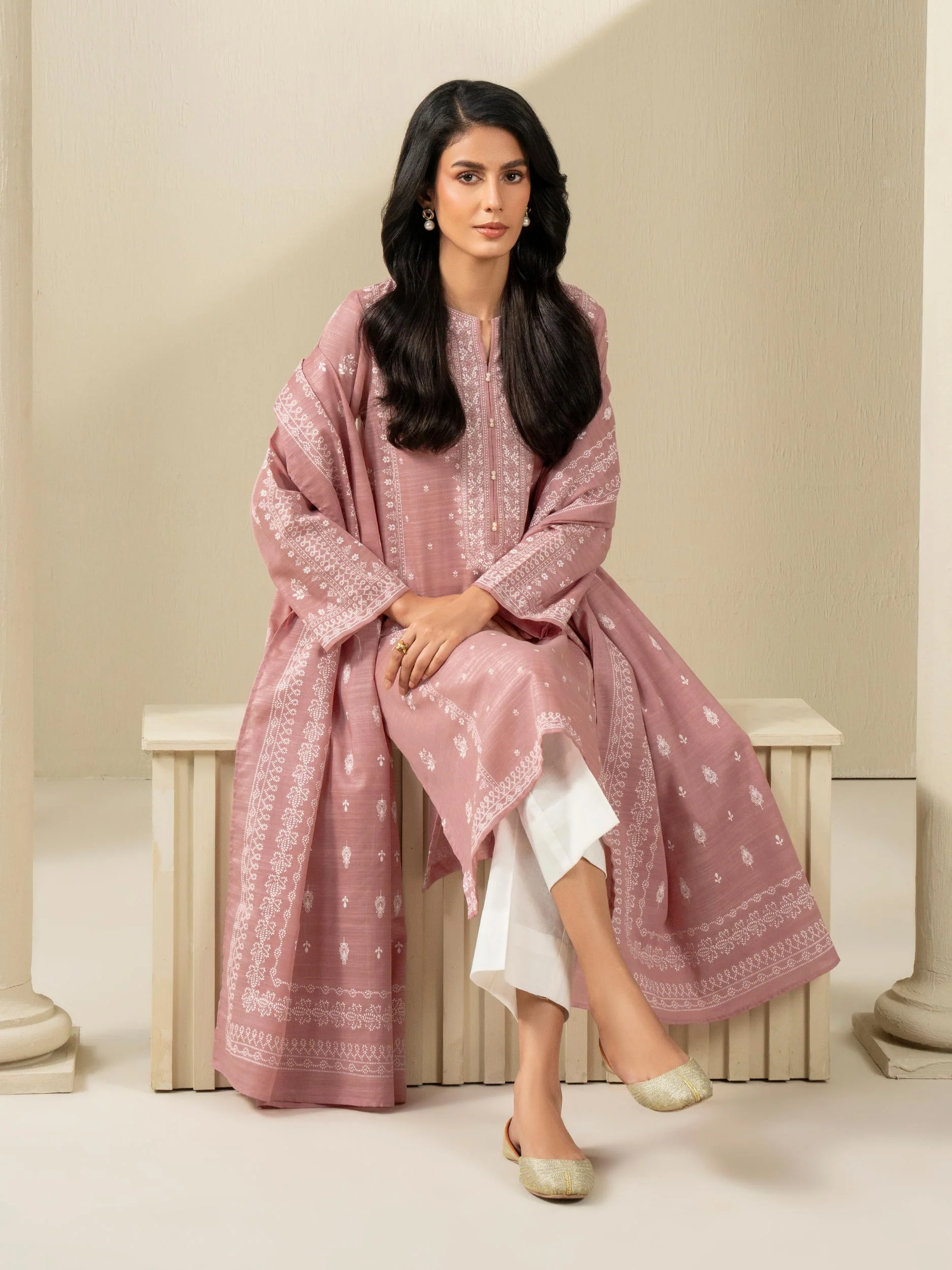 2 Piece Khaddar Suit-Printed (Unstitched) - Image 3