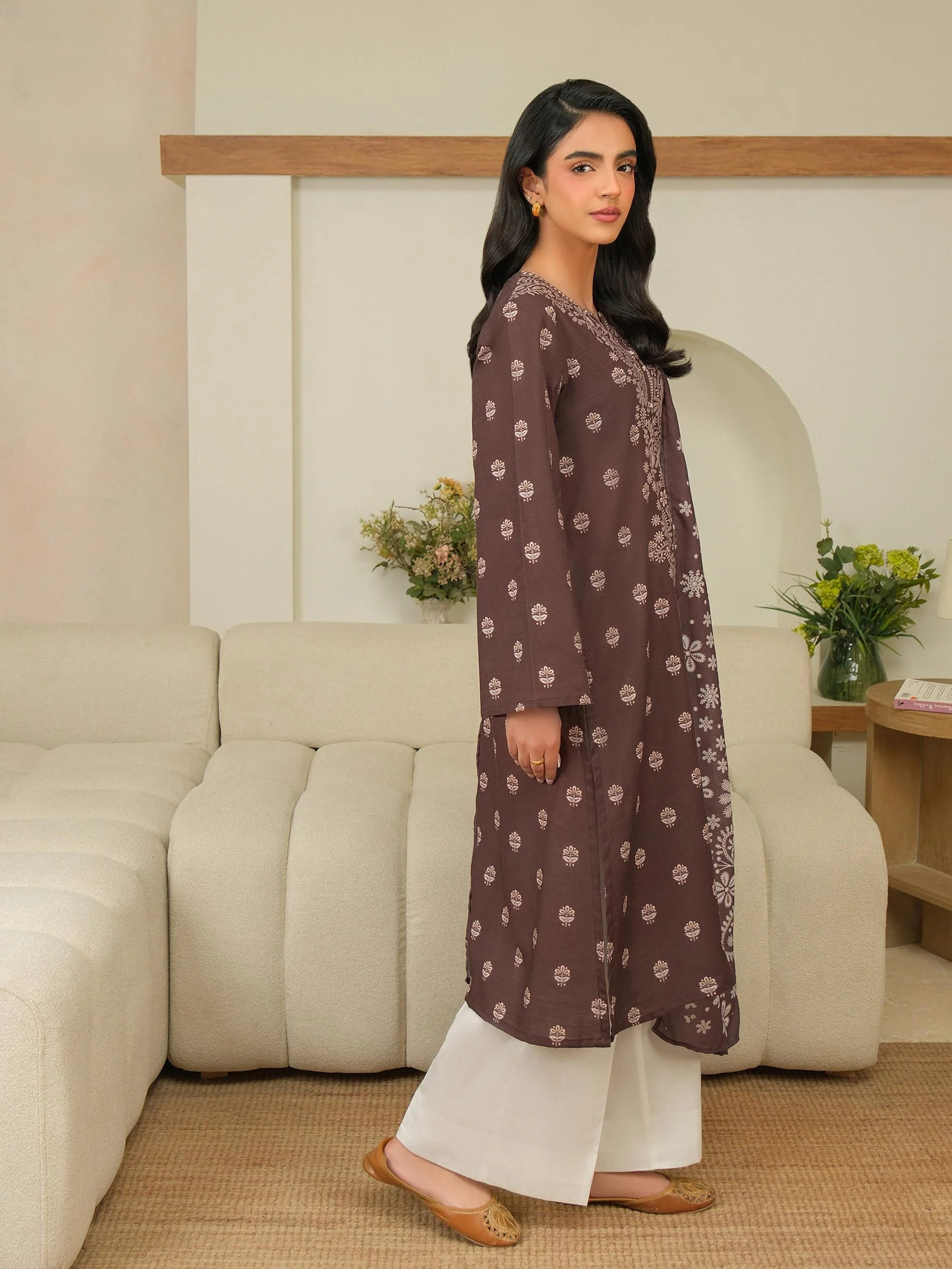 2 Piece Khaddar Suit-Printed (Unstitched) - Image 4