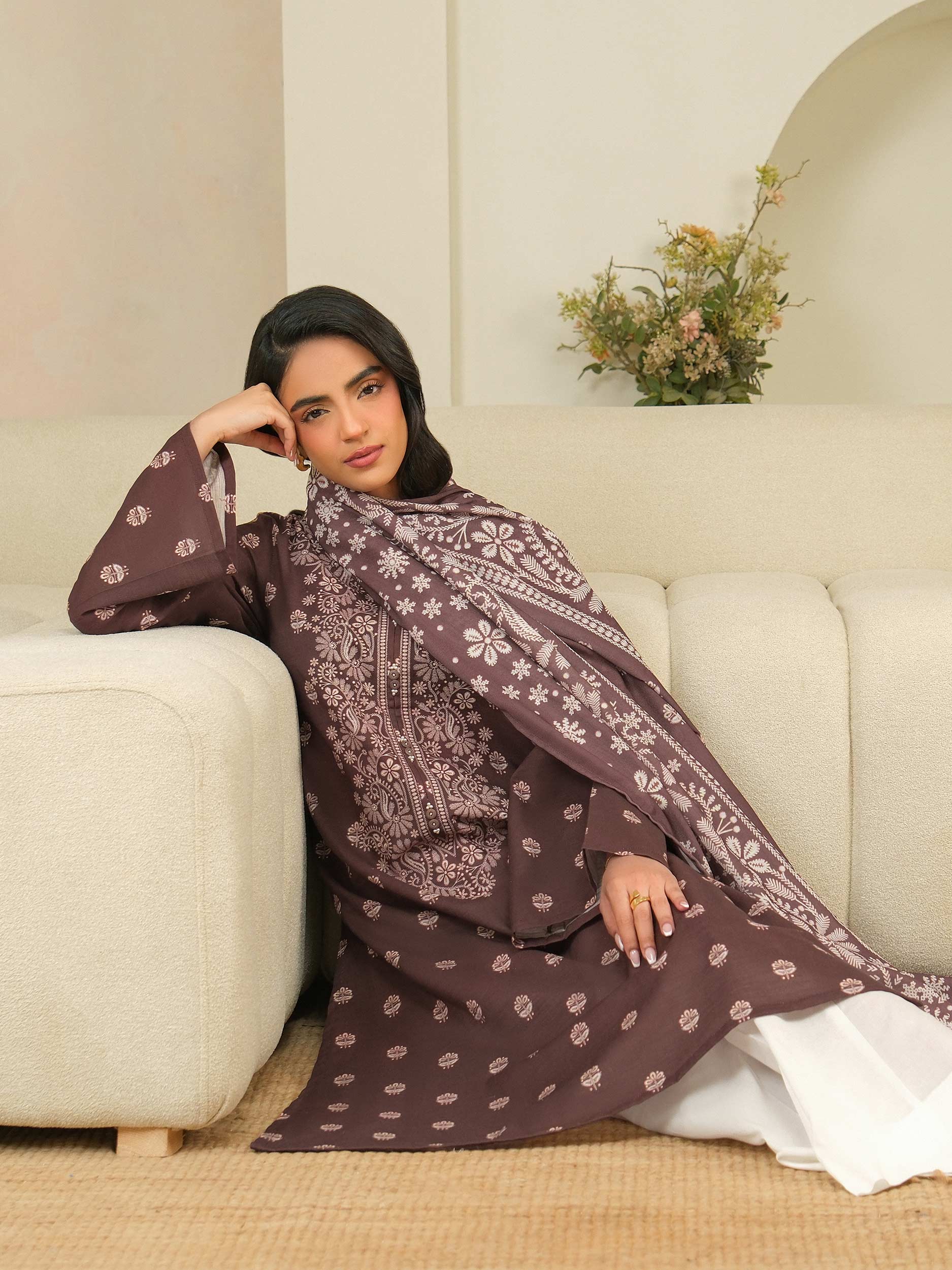 2 Piece Khaddar Suit-Printed (Unstitched) - Image 6
