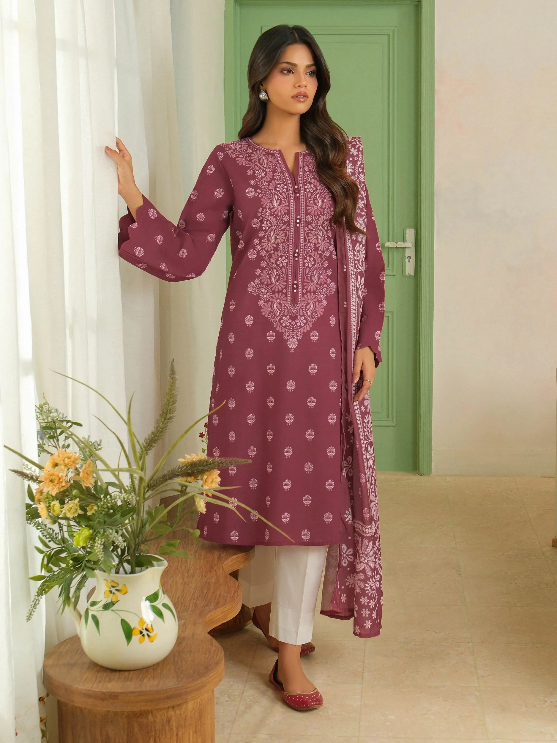 2 Piece Khaddar Suit-Printed (Unstitched) - Image 3