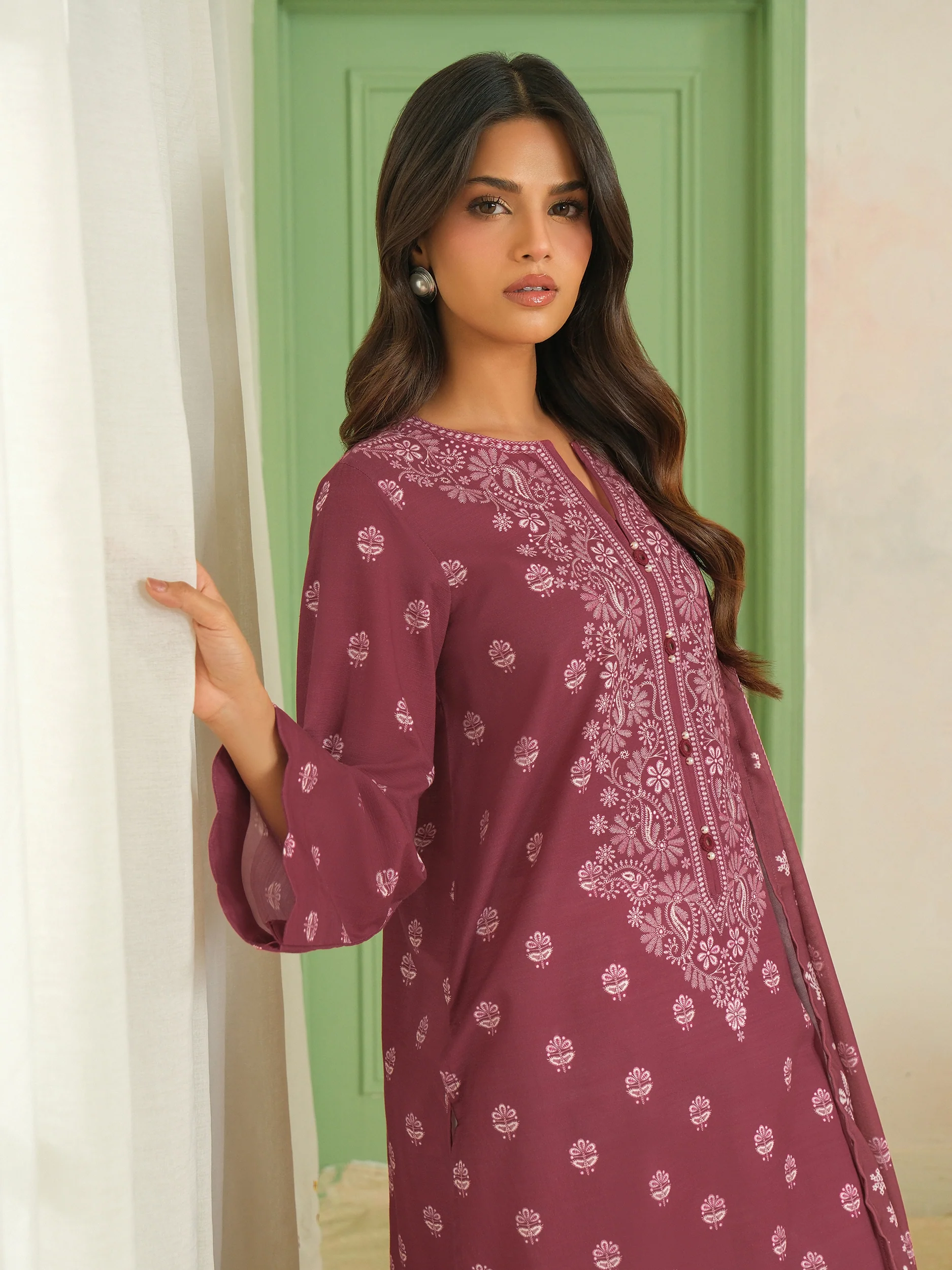 2 Piece Khaddar Suit-Printed (Unstitched) - Image 5