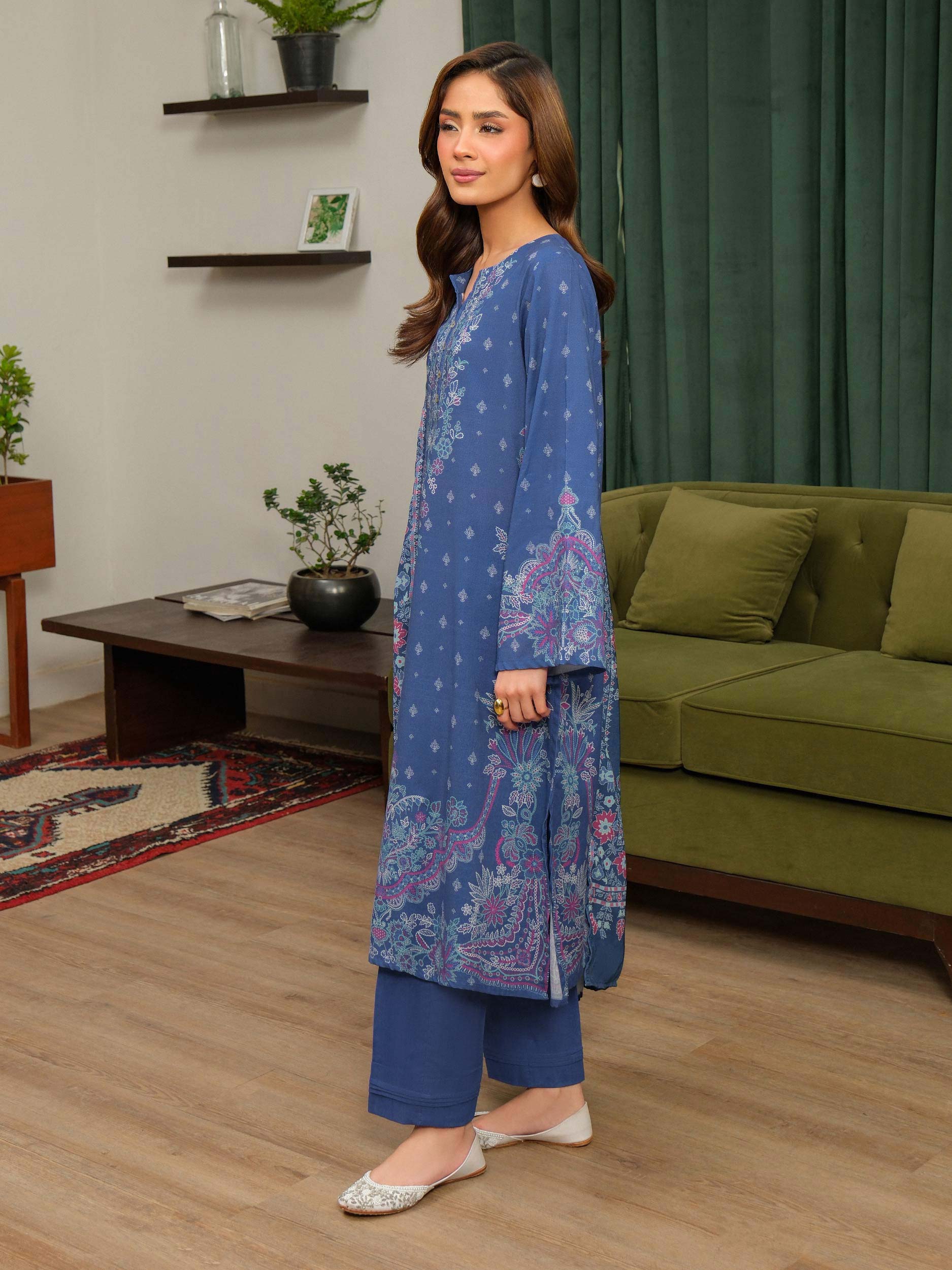 3 Piece Khaddar Suit-Printed (Unstitched) - Image 2