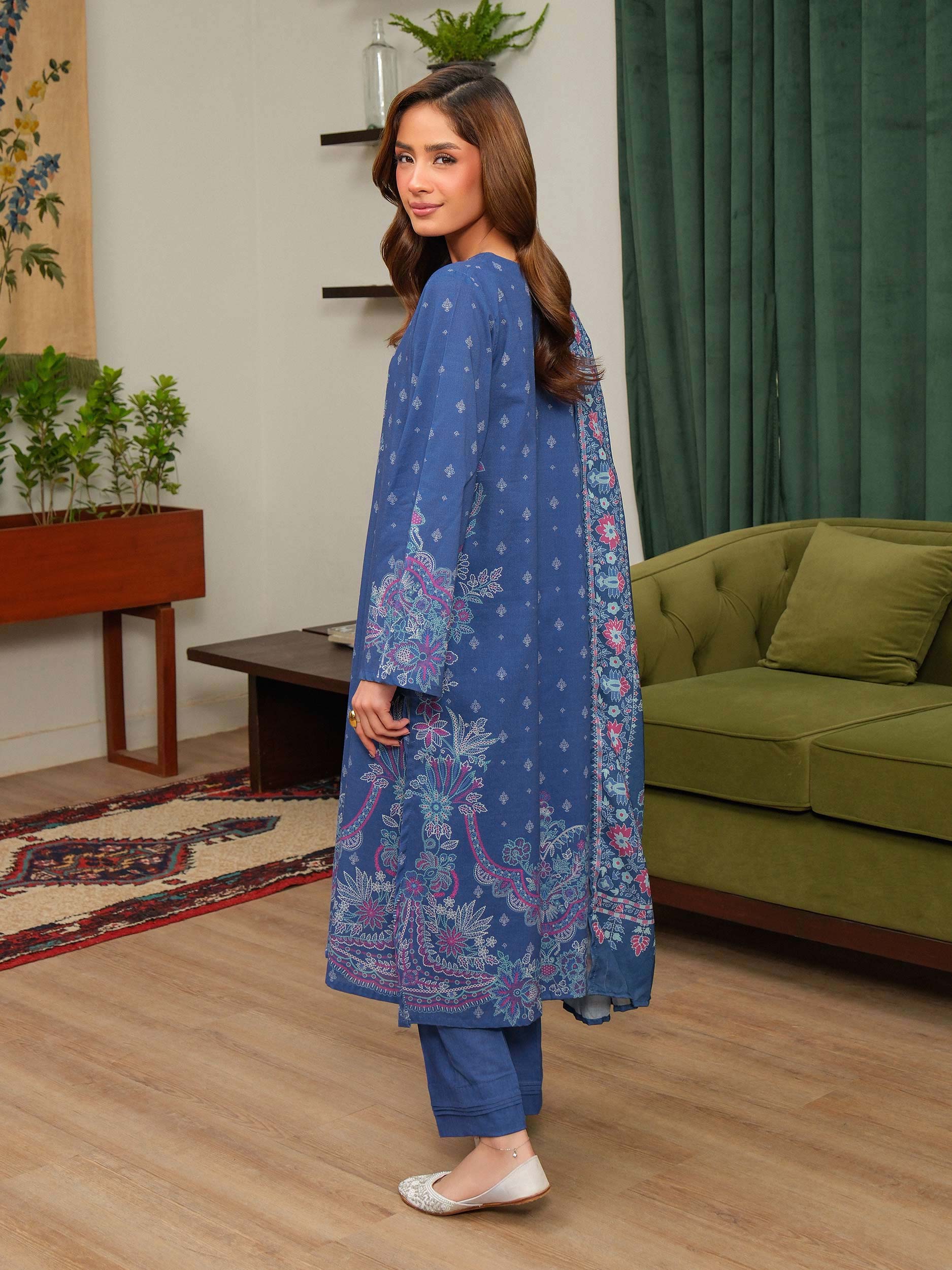 3 Piece Khaddar Suit-Printed (Unstitched) - Image 3