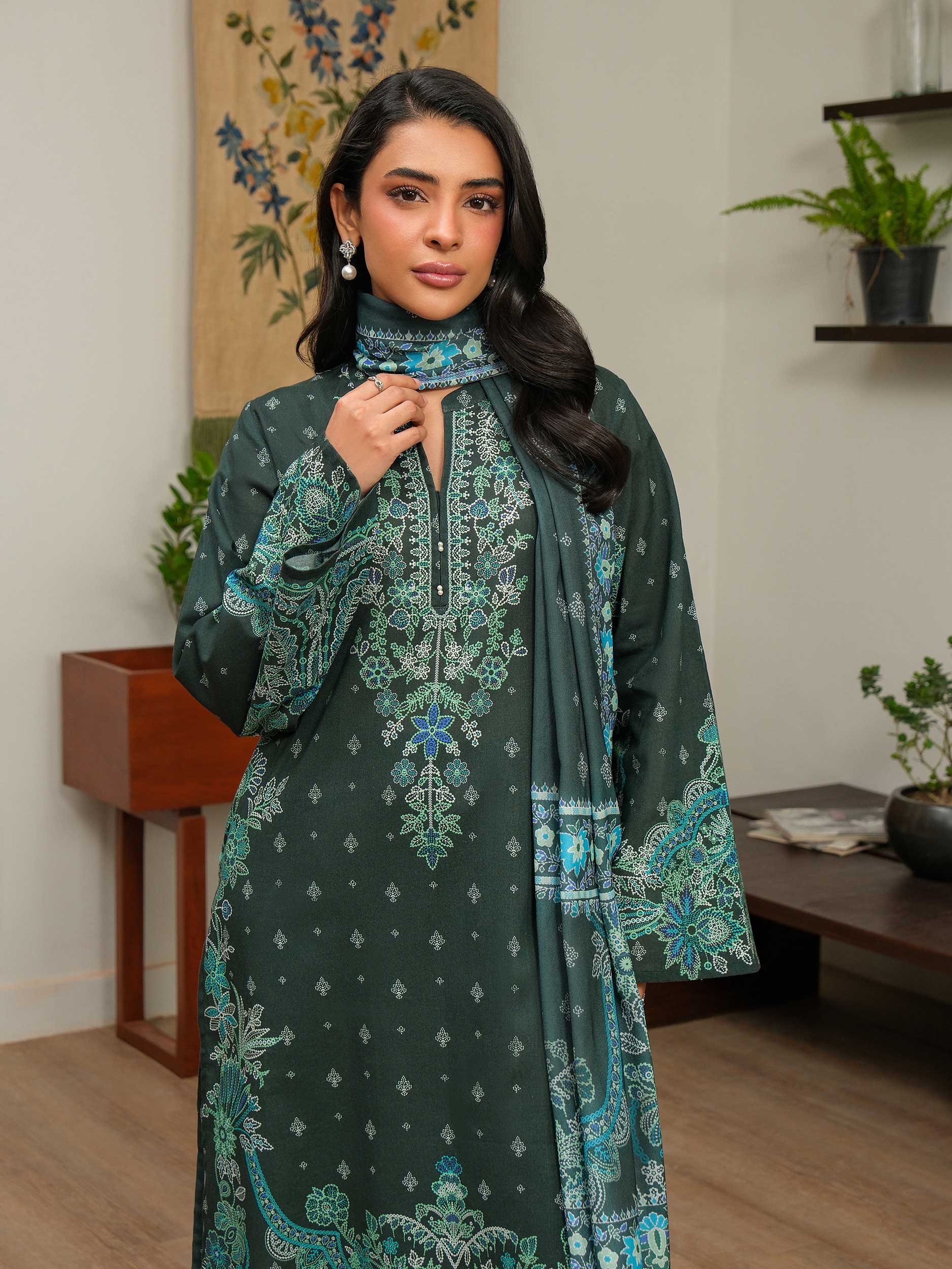 3 Piece Khaddar Suit-Printed (Unstitched) - Image 5