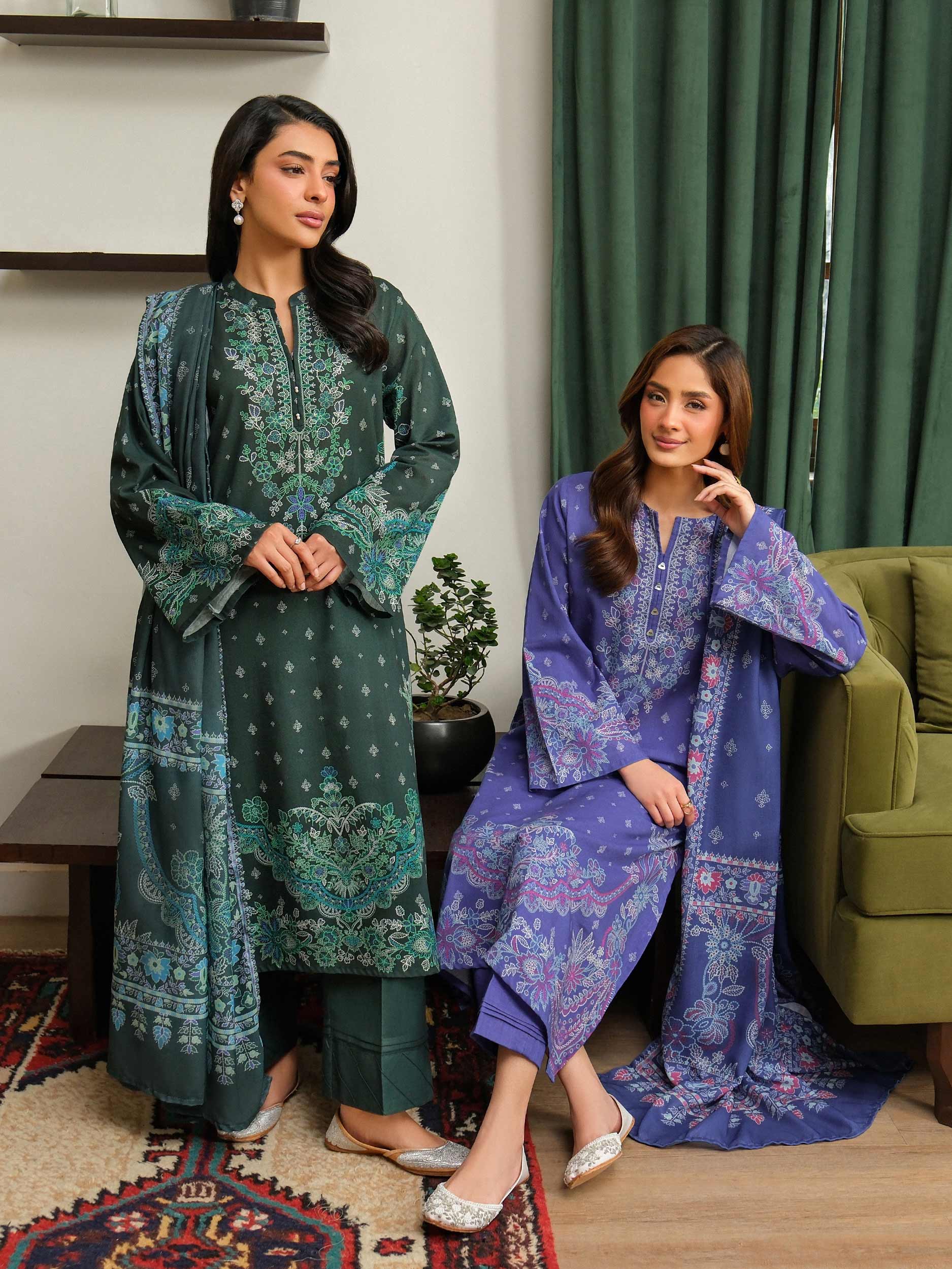 3 Piece Khaddar Suit-Printed (Unstitched) - Image 8