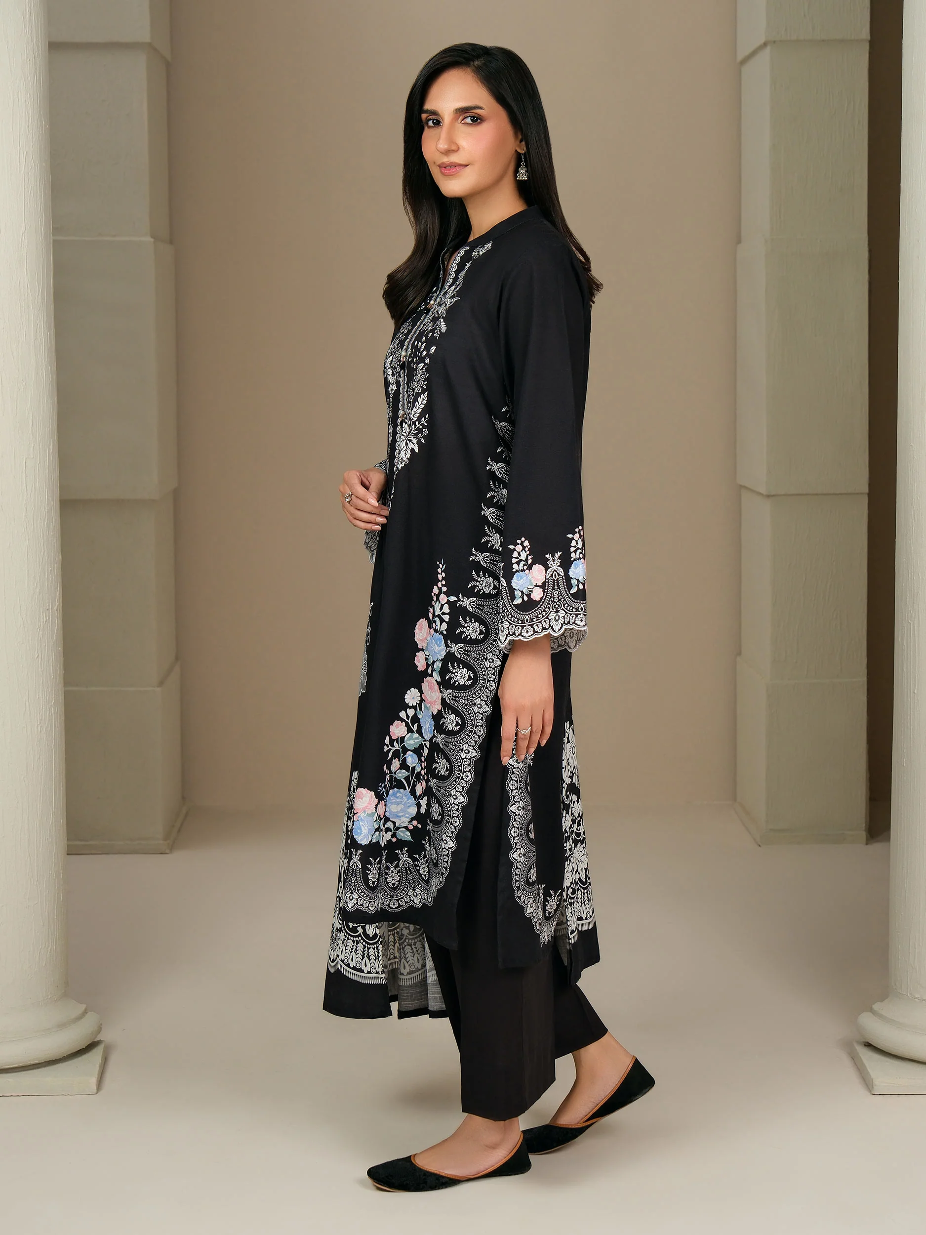 3 Piece Khaddar Suit-Printed (Unstitched) - Image 3