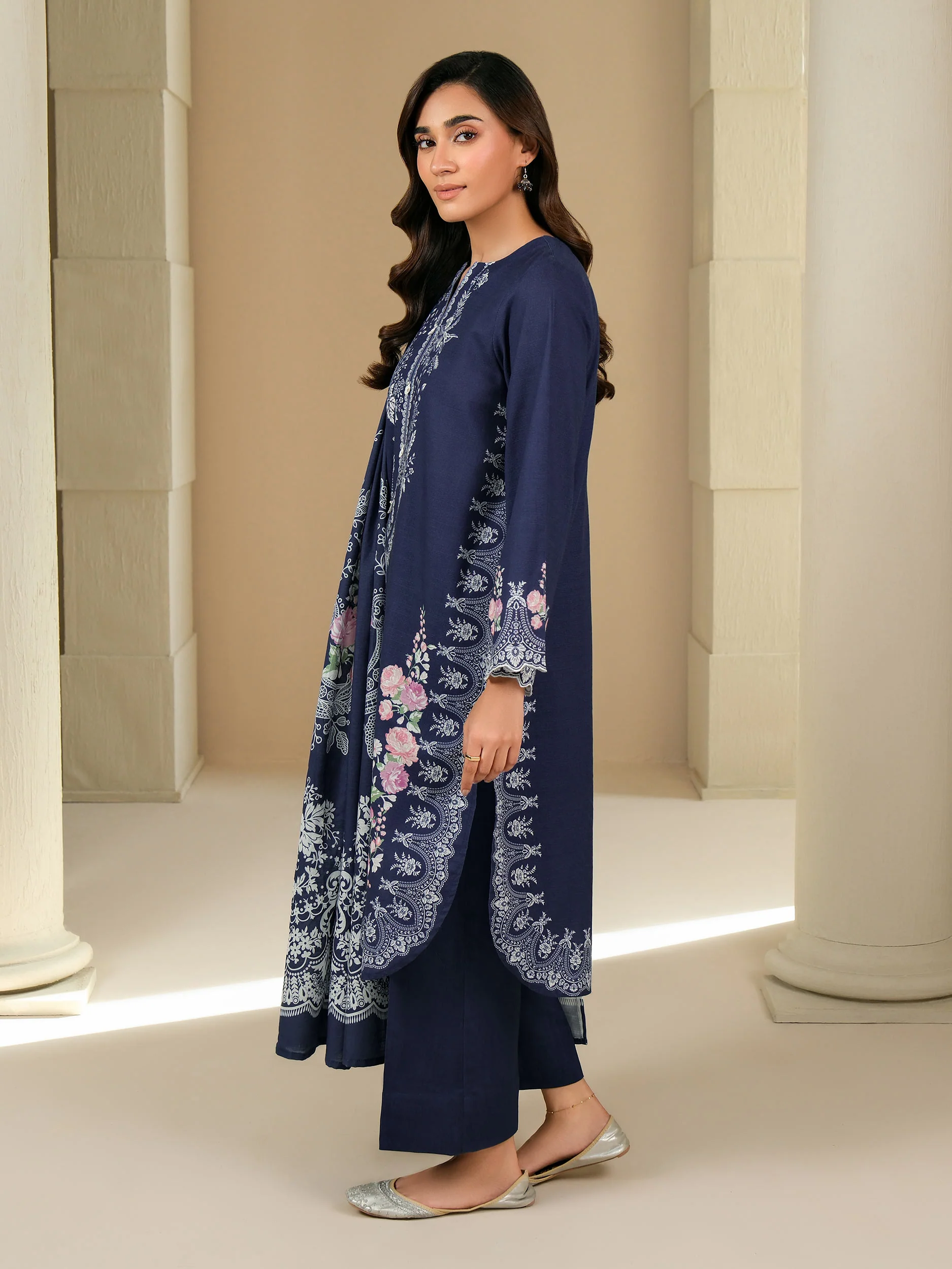 3 Piece Khaddar Suit-Printed (Unstitched) - Image 4