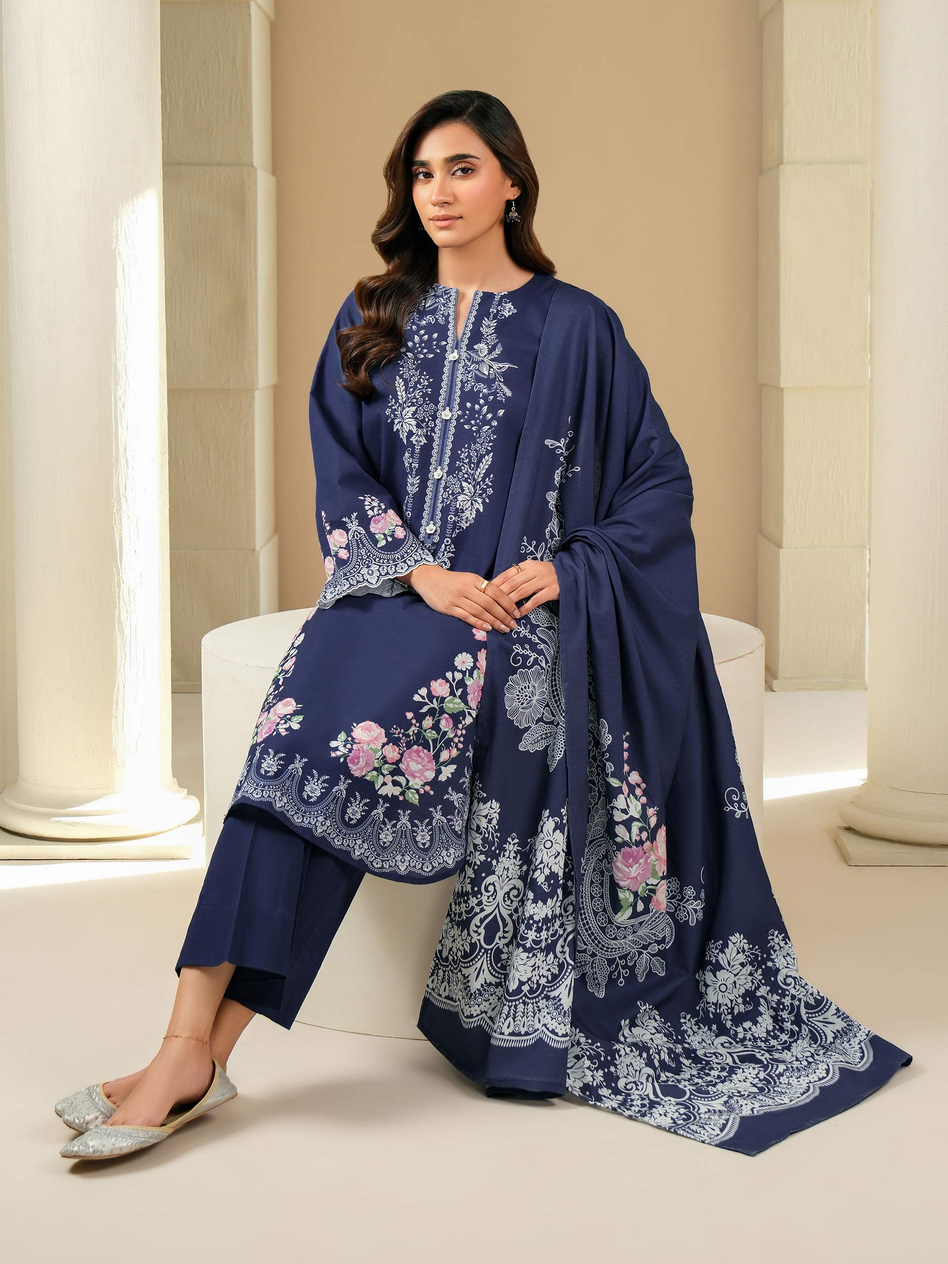 3 Piece Khaddar Suit-Printed (Unstitched) - Image 6
