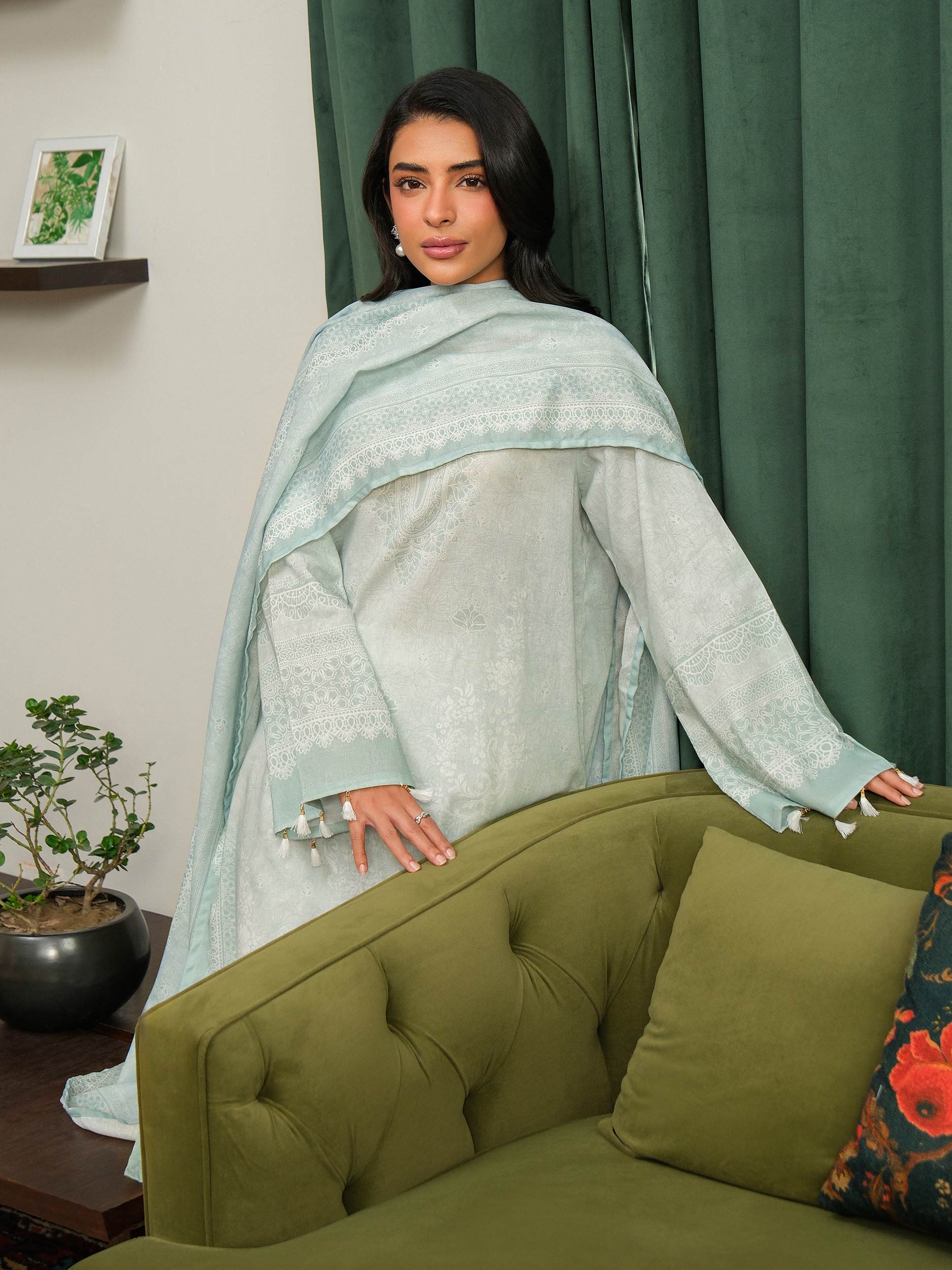 2 Piece Khaddar Suit-Printed (Unstitched) - Image 6