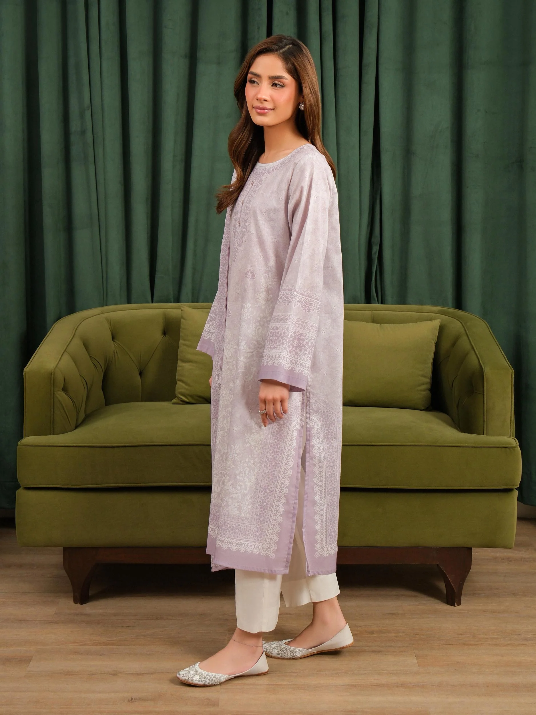 2 Piece Khaddar Suit-Printed (Unstitched) - Image 3