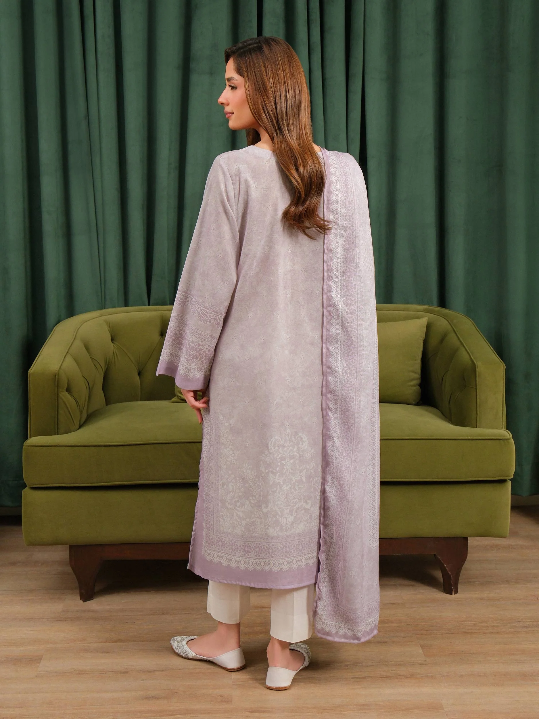 2 Piece Khaddar Suit-Printed (Unstitched) - Image 4