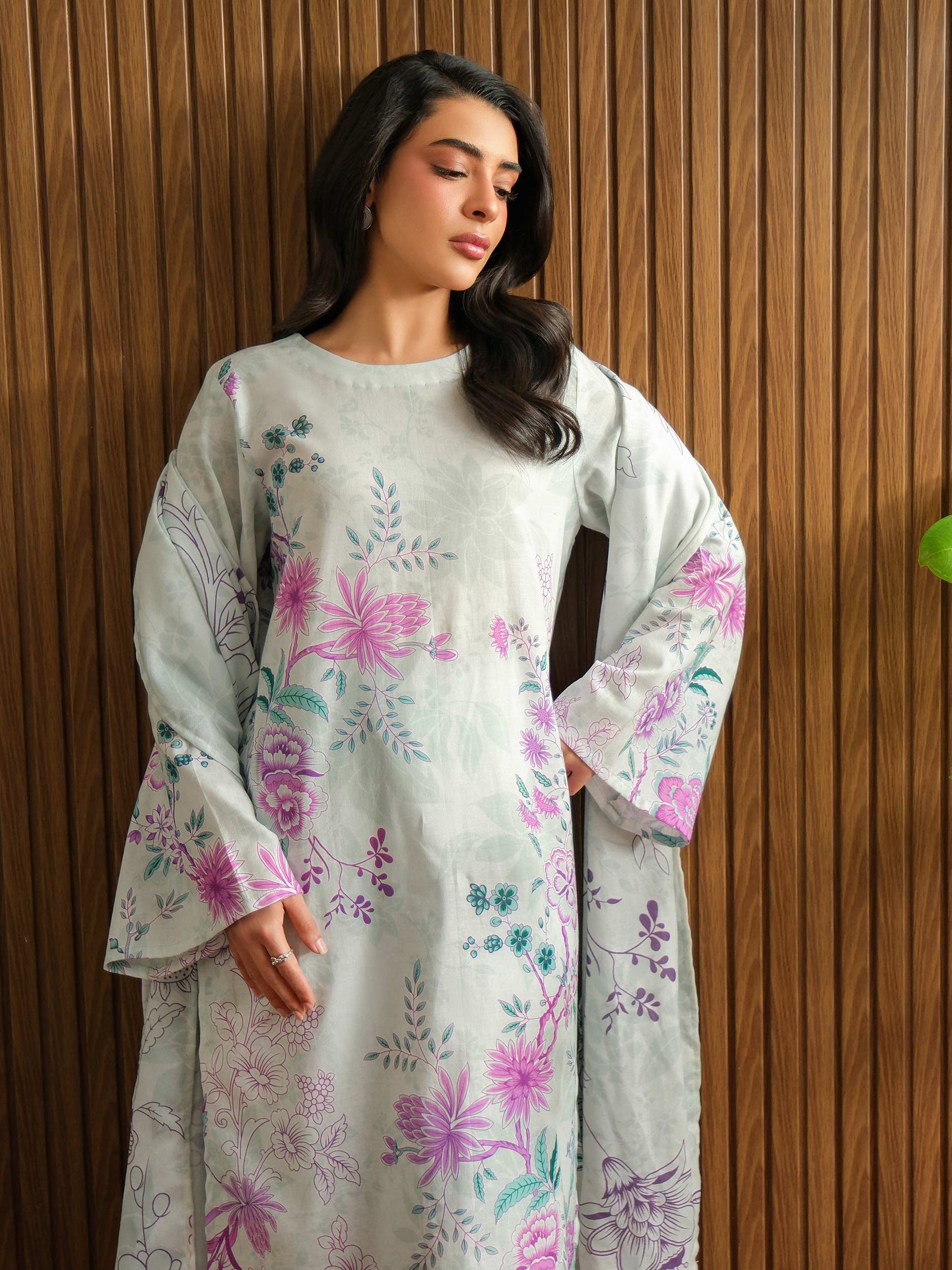 3 Piece Khaddar Suit-Printed (Unstitched) - Image 4